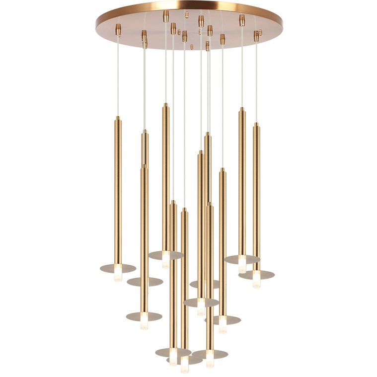 Matteo Lighting Reigndrop 12 Light 23.63 inch Aged Gold Brass Pendant Ceiling Light C63112AG - Open Box