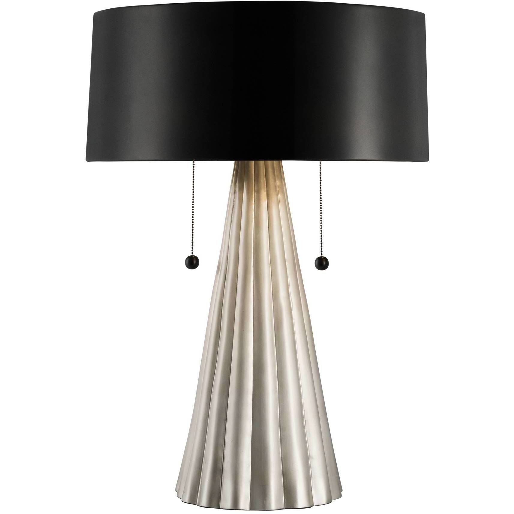 Torre 27 inch 40 watt Vintage Silver and Blackened Iron Table Lamp Portable Light