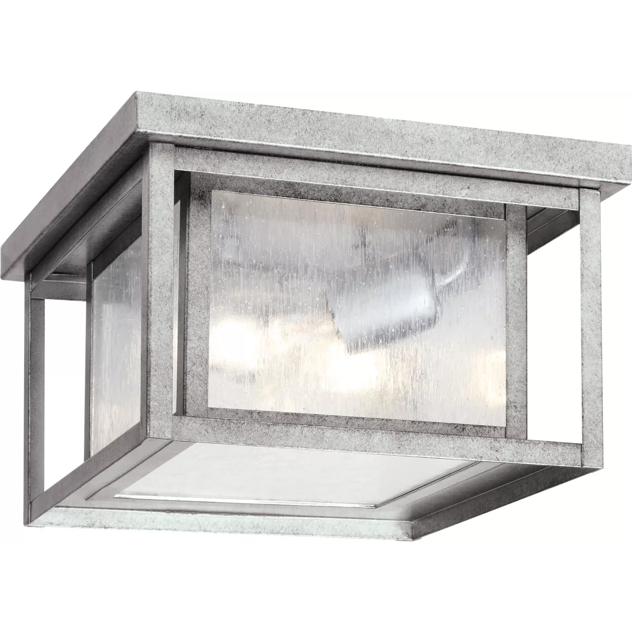 Hunnington 2 Light 10 inch Weathered Pewter Outdoor Ceiling Flush Mount
