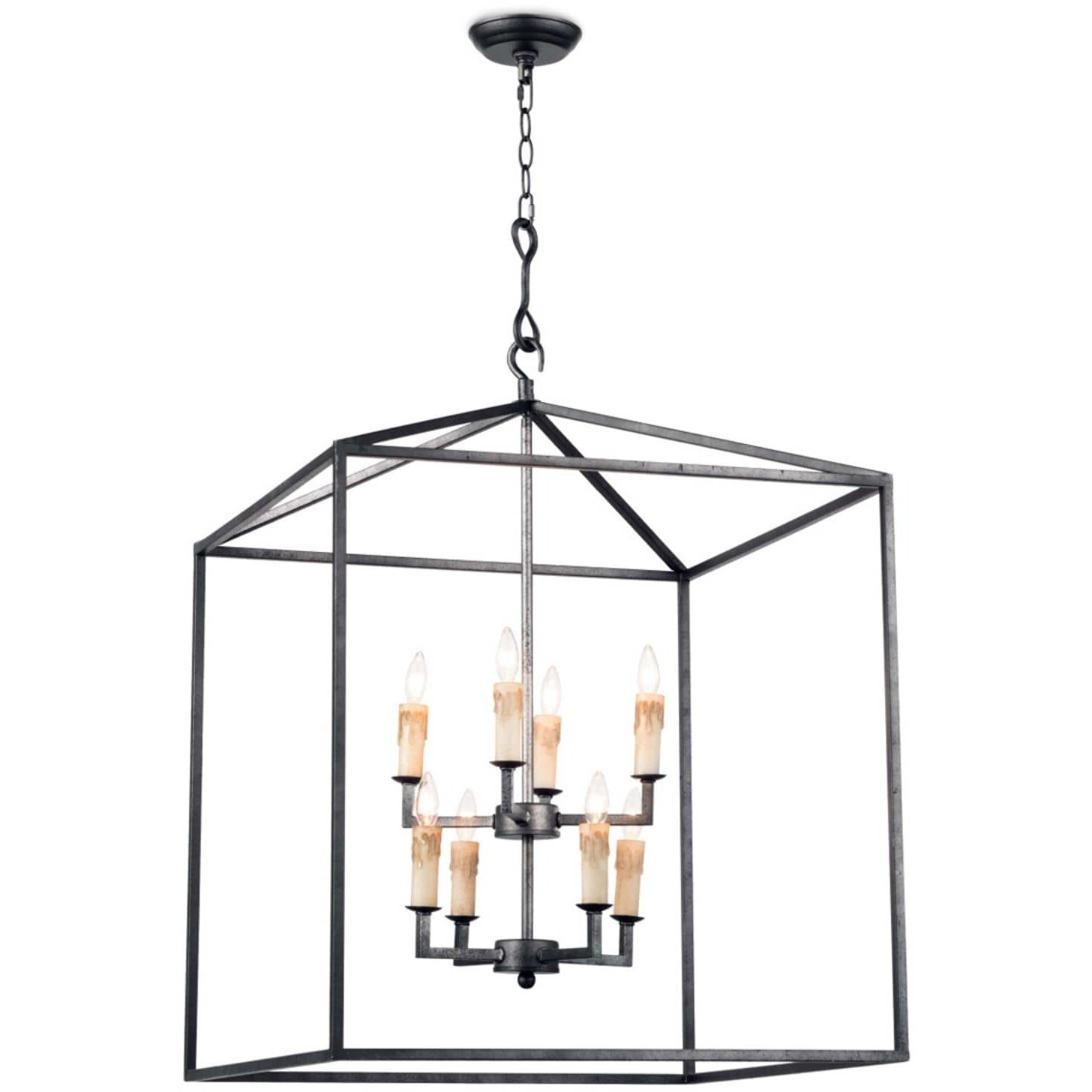 Cape 8 Light 24 inch Blackened Iron Ceiling Lantern Ceiling Light
