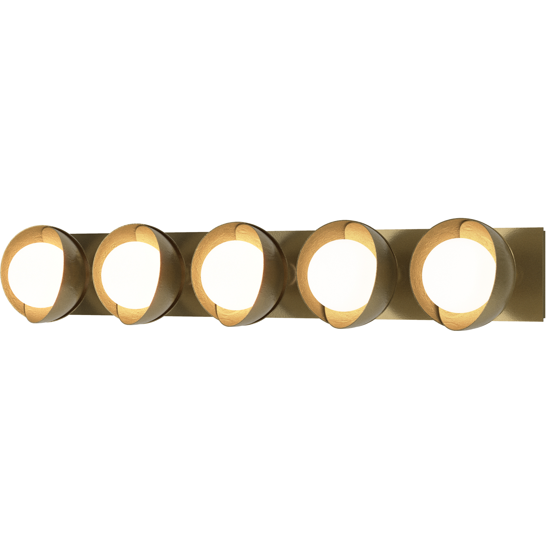 Brooklyn 5 Light 38 inch Modern Brass and Modern Brass Straight Bath Sconce Wall Light, Straight
