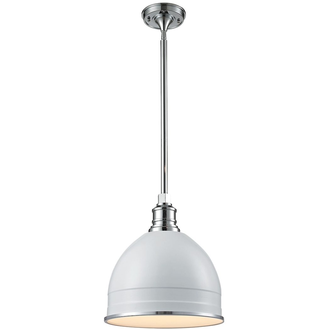 Carolton 1 Light 13 inch Gloss White with Chrome Pendant Ceiling Light
