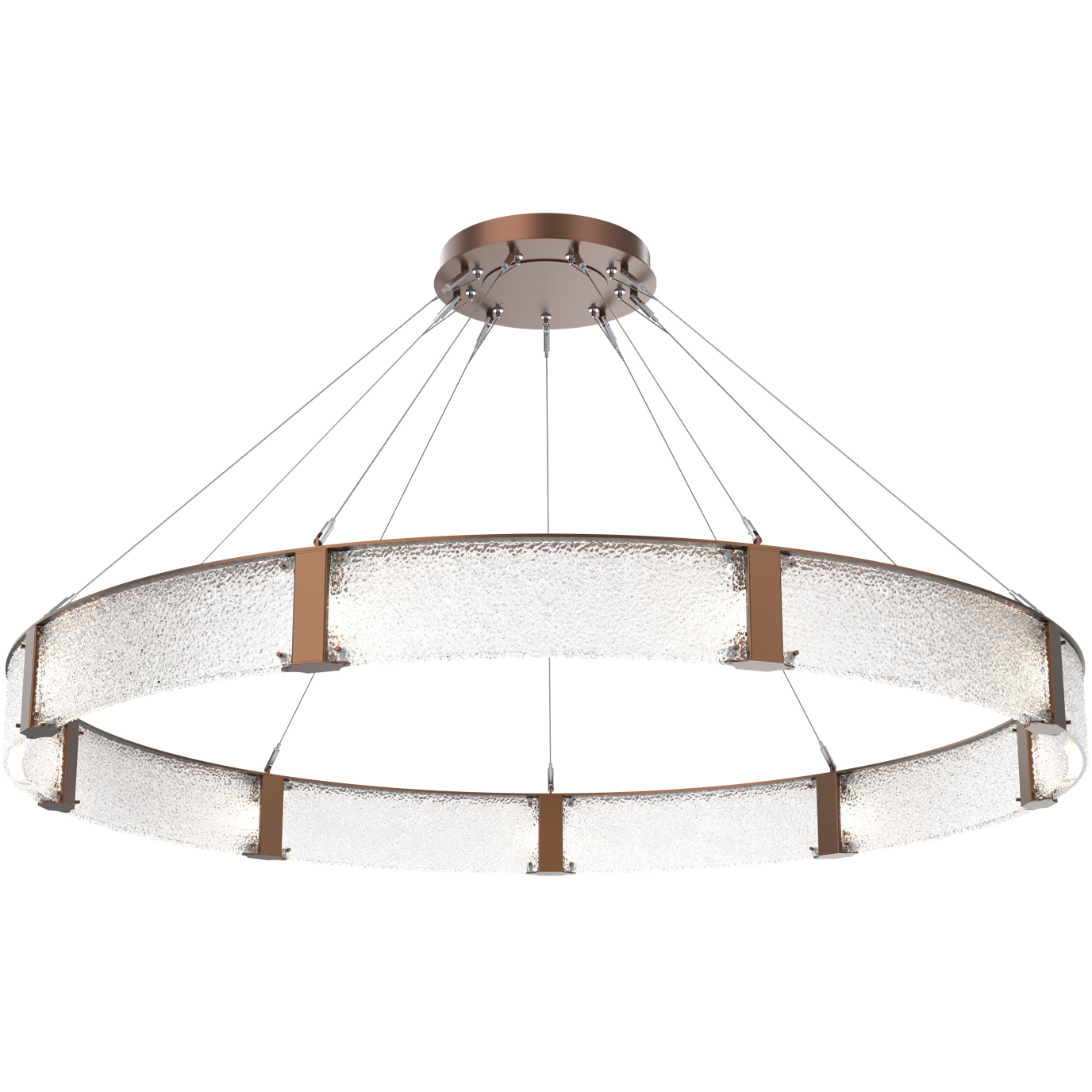 Parallel LED Burnished Bronze Chandelier Ceiling Light, Ring