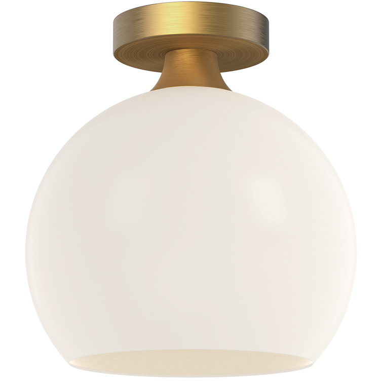 Alora Mood Castilla 1 Light 9.88 inch Aged Gold Flush Mount Ceiling Light in Matte Opal Glass