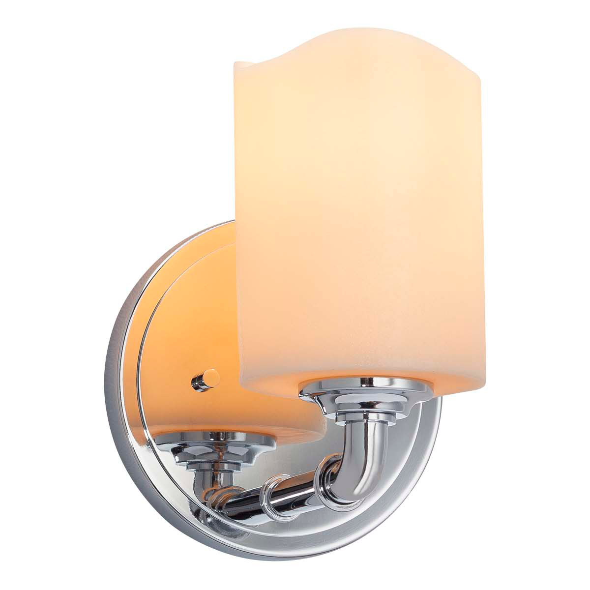 CandleAria LED 6 inch Polished Chrome Wall Sconce Wall Light in 700 Lm LED, Cream (CandleAria), Square with Flat Rim
