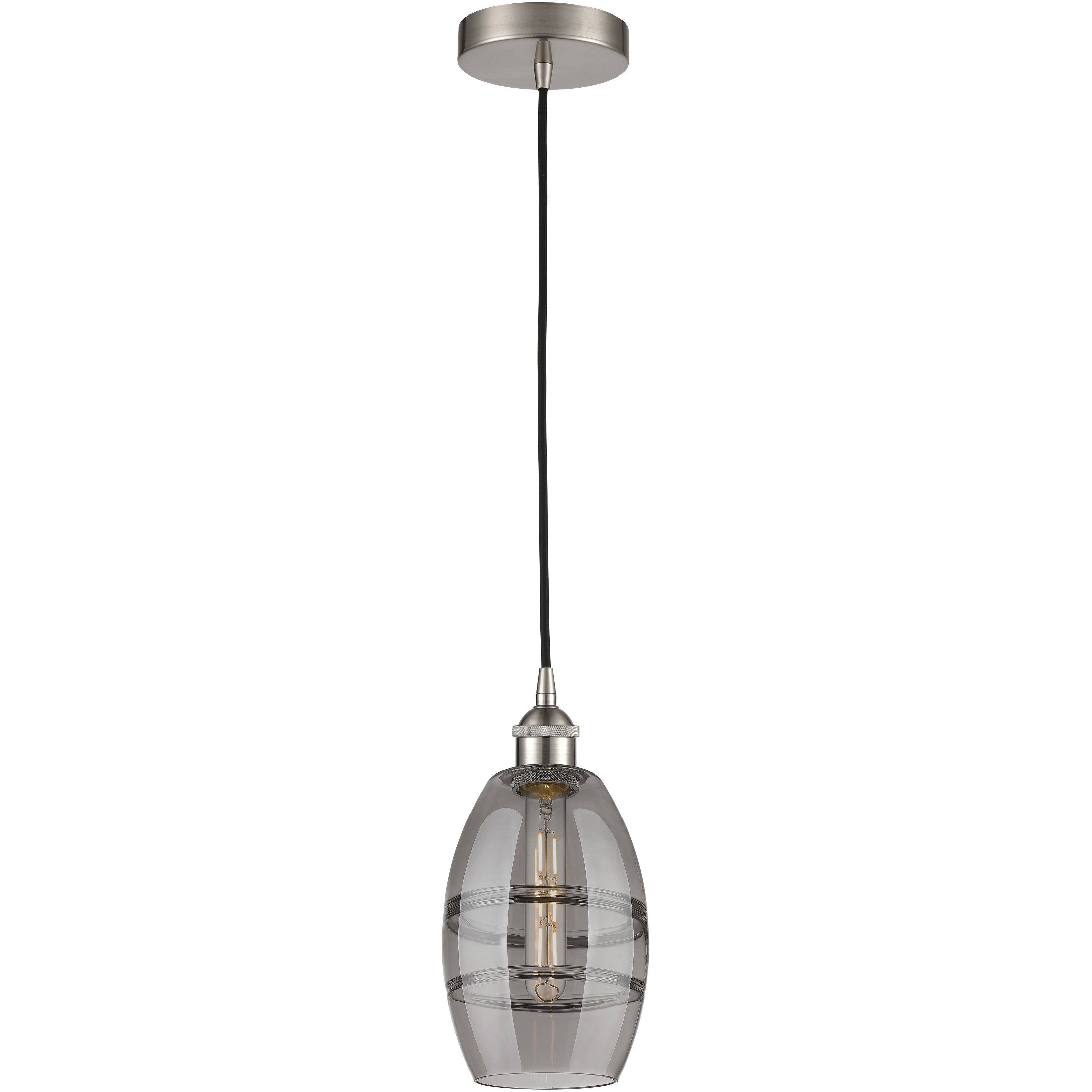 Edison Vaz 1 Light 5.88 inch Brushed Satin Nickel Cord Hung Mini Pendant Ceiling Light
