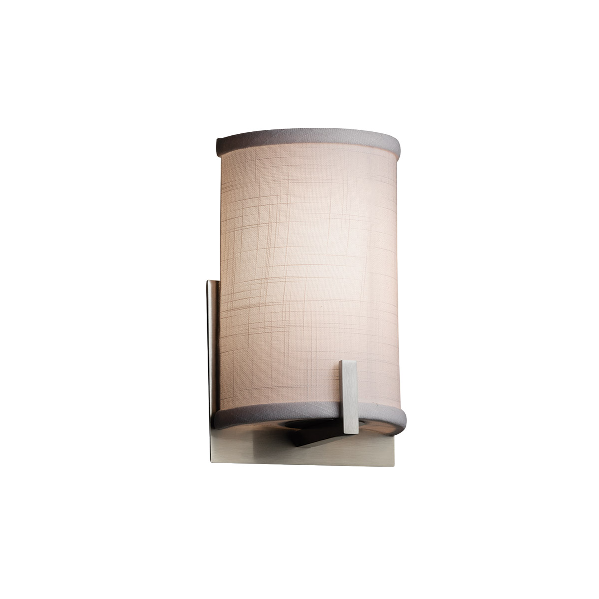 Textile Wall Sconce Wall Light in Brushed Nickel, White, Incandescent