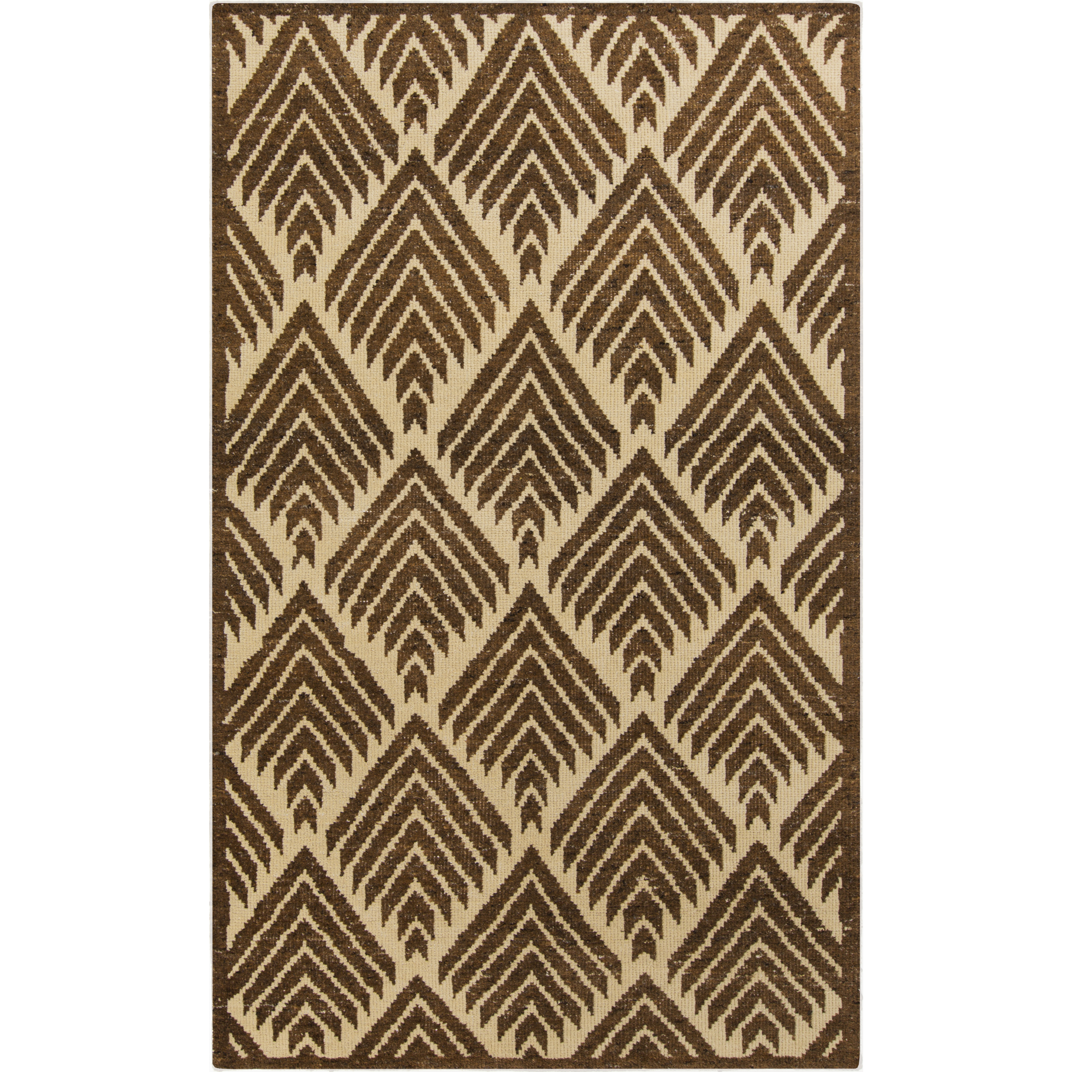 Pueblo 36 X 24 inch Dark Brown, Khaki Rug
