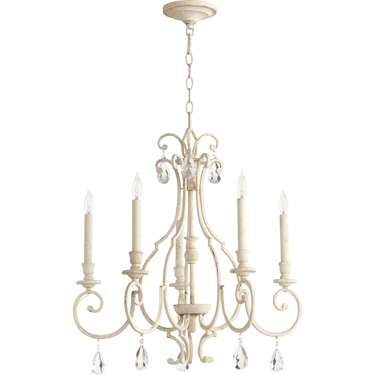 Ansley 5 Light 24 inch Persian White Chandelier Ceiling Light