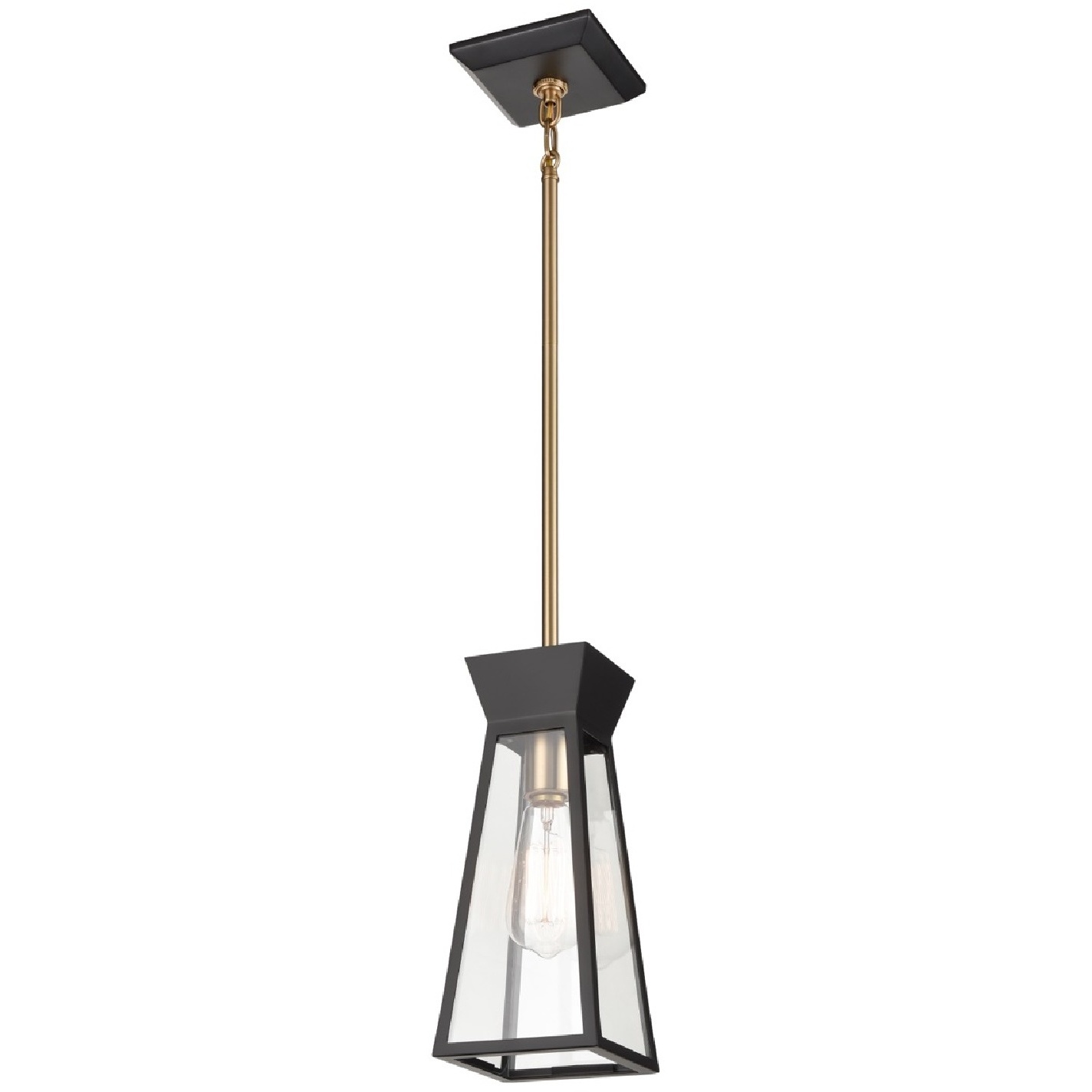 Lucian LED 5 inch Black and Brushed Brass Pendant Ceiling Light