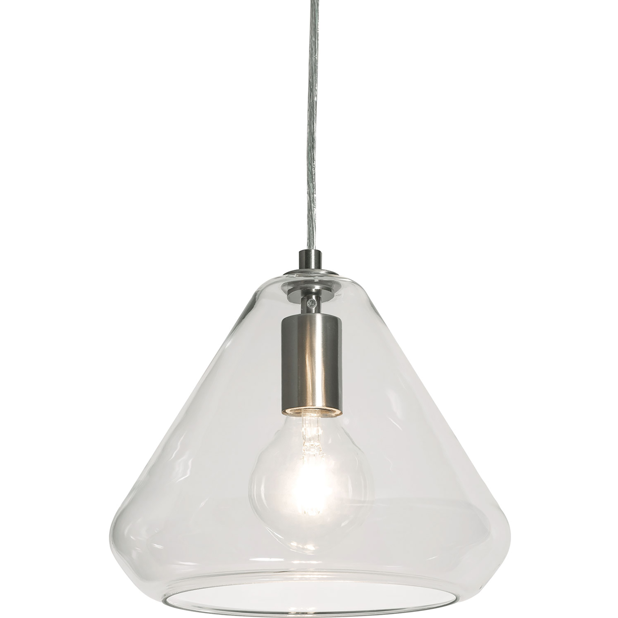 Montauk 1 Light 10 inch Satin Nickel Pendant Ceiling Light in Clear Glass