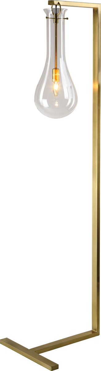 DU Series Satin Gold Floor Lamp Portable Light, Satin Gold Frame 