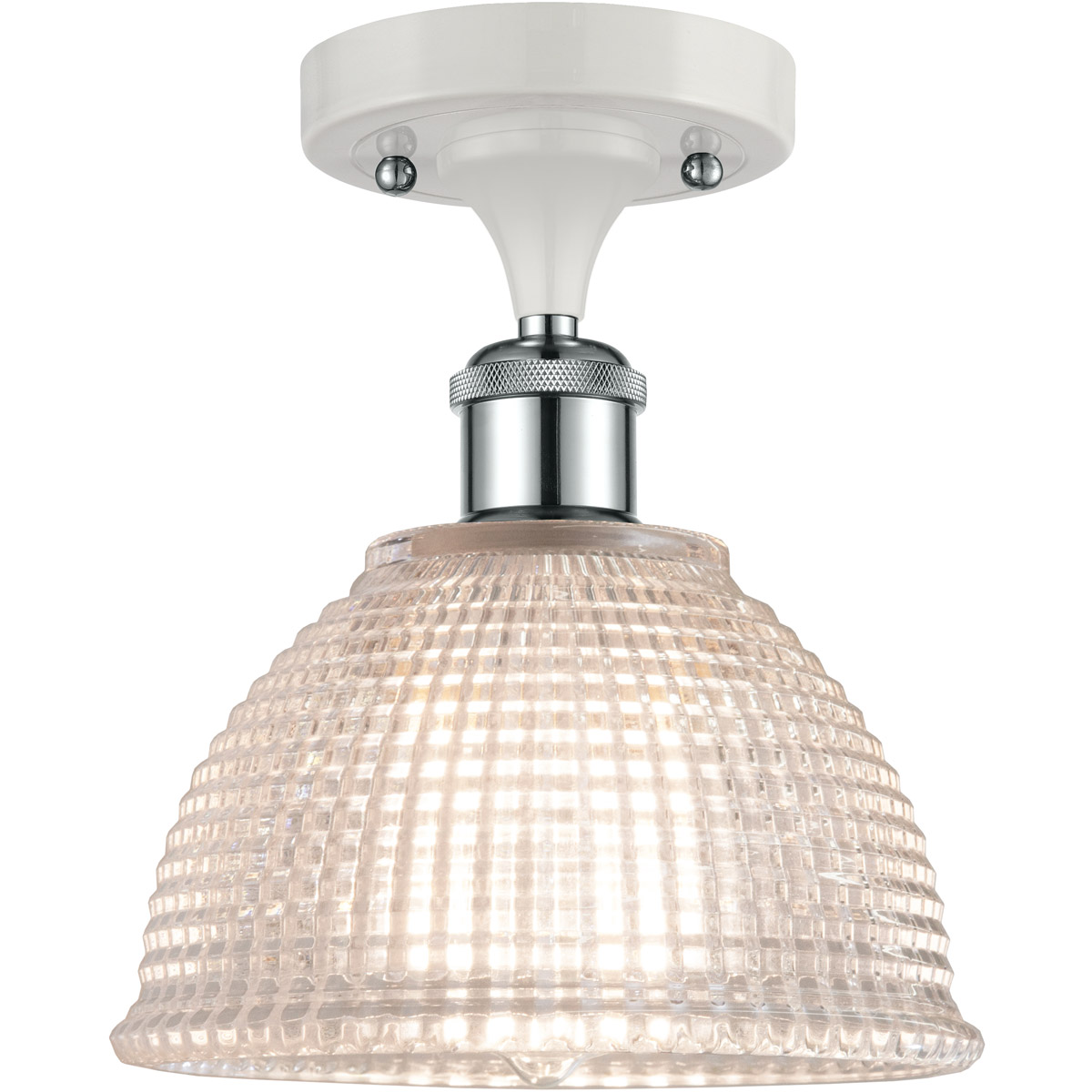 Ballston Arietta 1 Light 8 inch White and Polished Chrome Semi-Flush Mount Ceiling Light, Ballston
