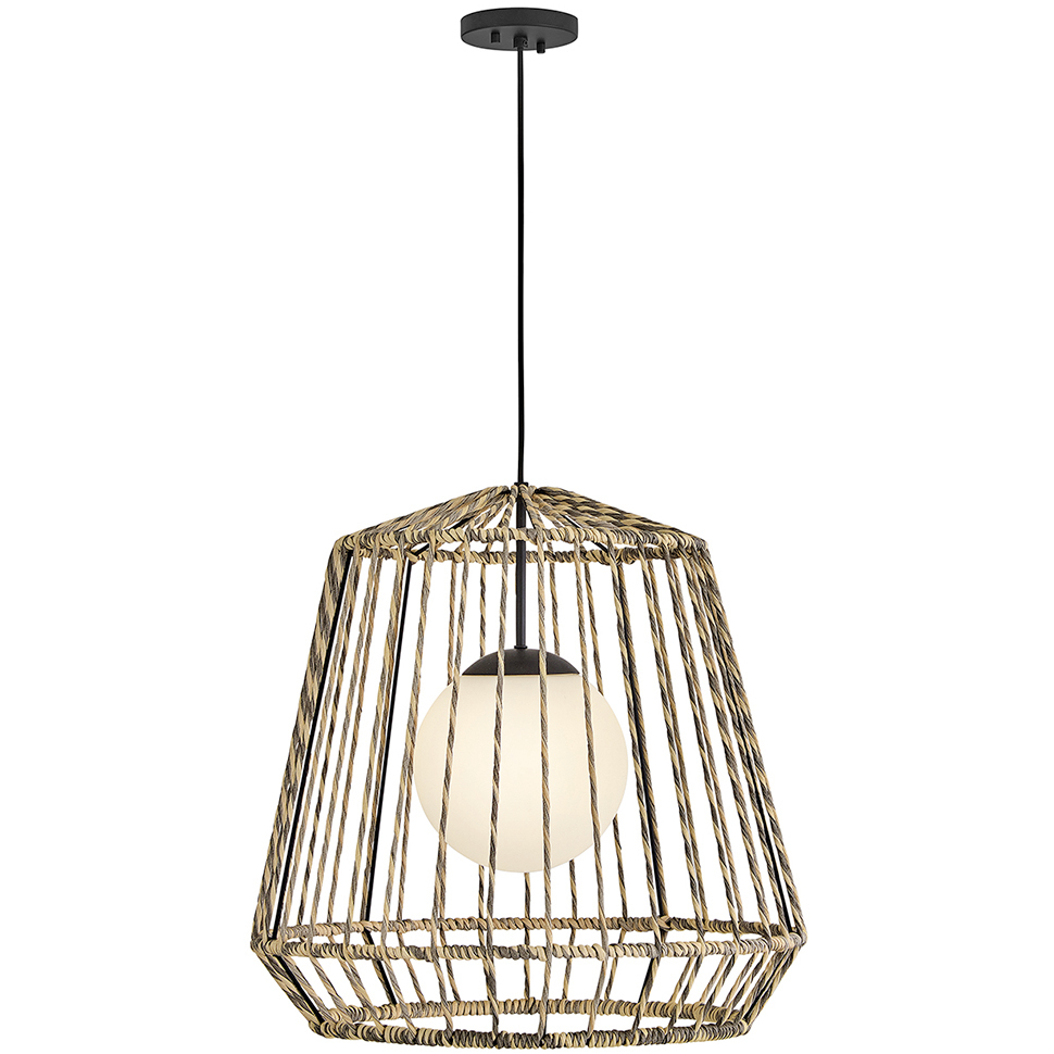 Open Air Arlen LED 24 inch Black Outdoor Pendant in 12V LED