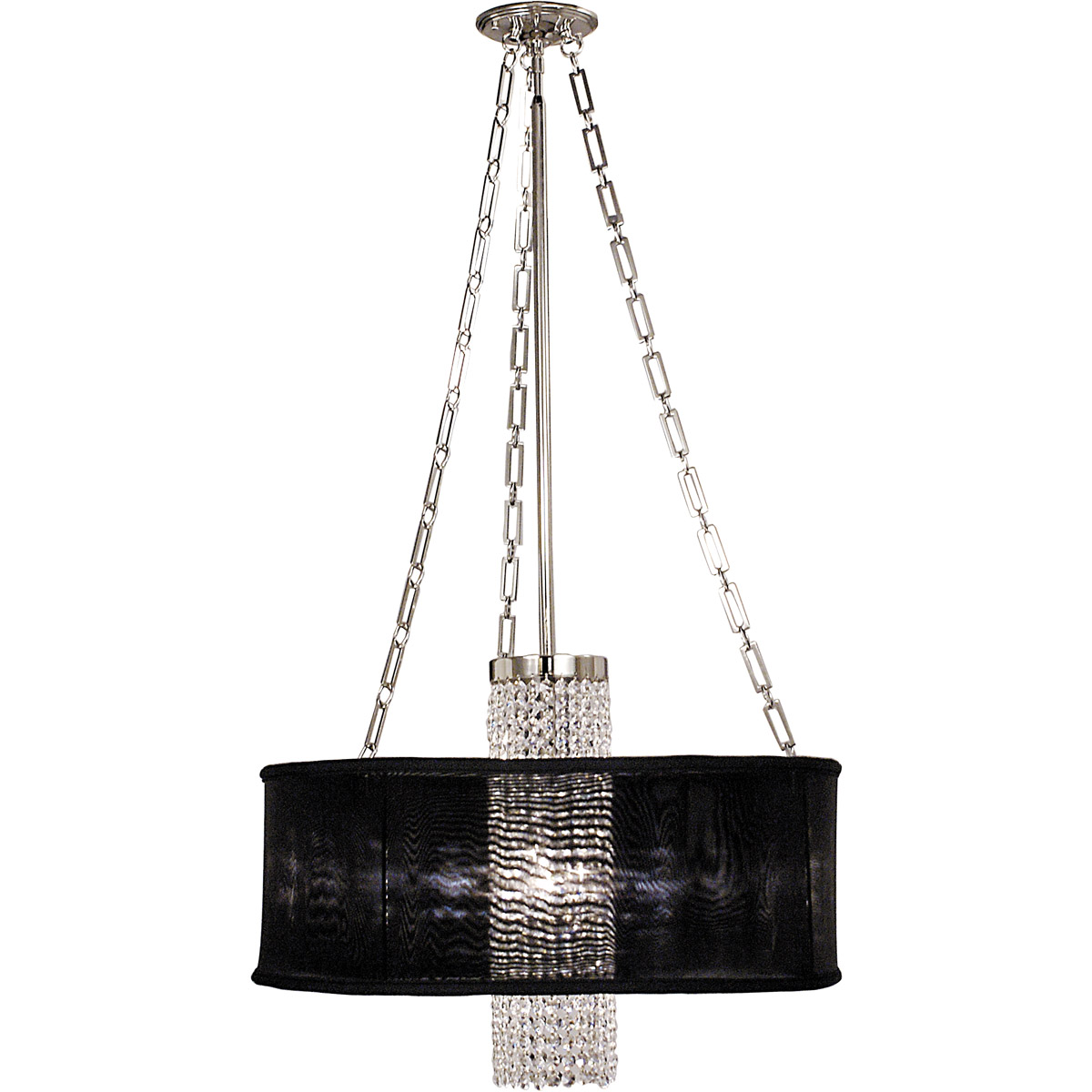 Angelique 1 Light 24 inch Polished Silver with White Sheer Shade Dining Chandelier Ceiling Light in Without Crystal, Sheer White