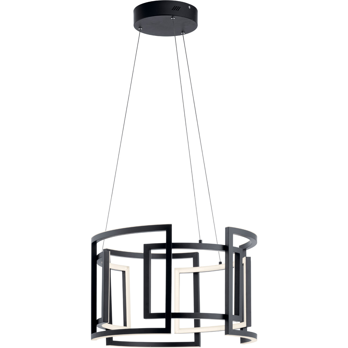 Melko LED 23.5 inch Black Chandelier Round Pendant Ceiling Light