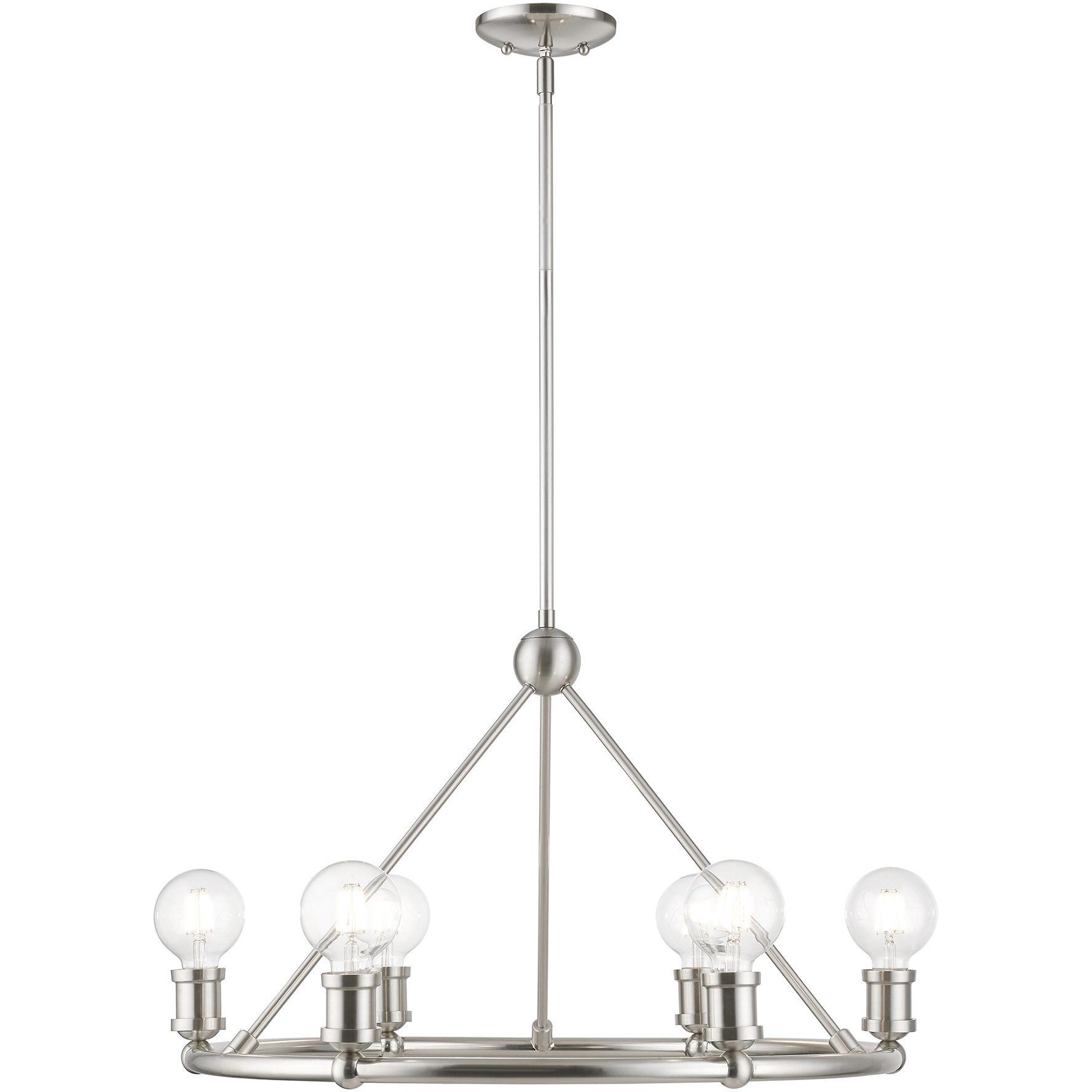 Lansdale 6 Light 25 inch Brushed Nickel Chandelier Ceiling Light