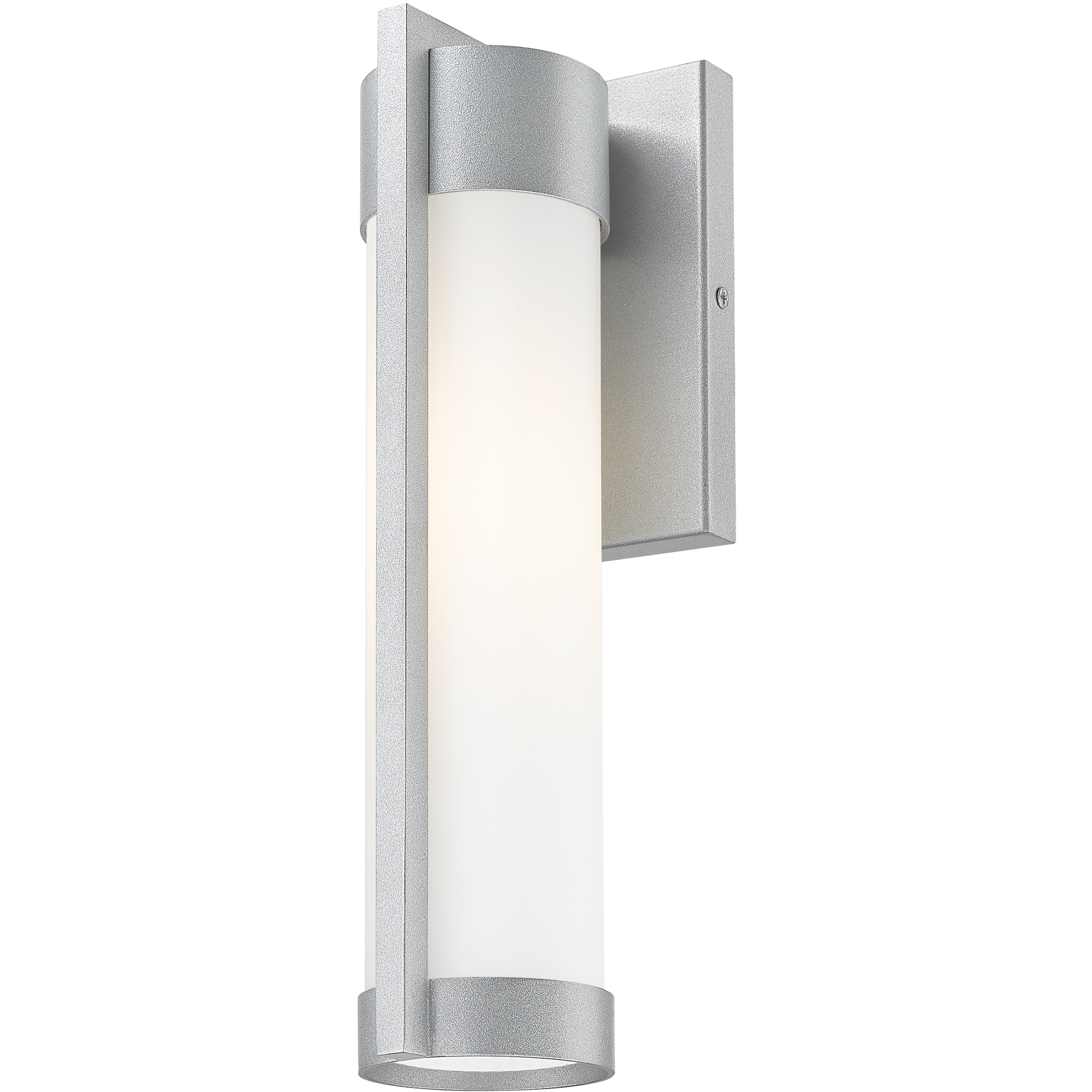 Stratford 1 Light 13.5 inch Silver Outdoor Sconce in White Glass