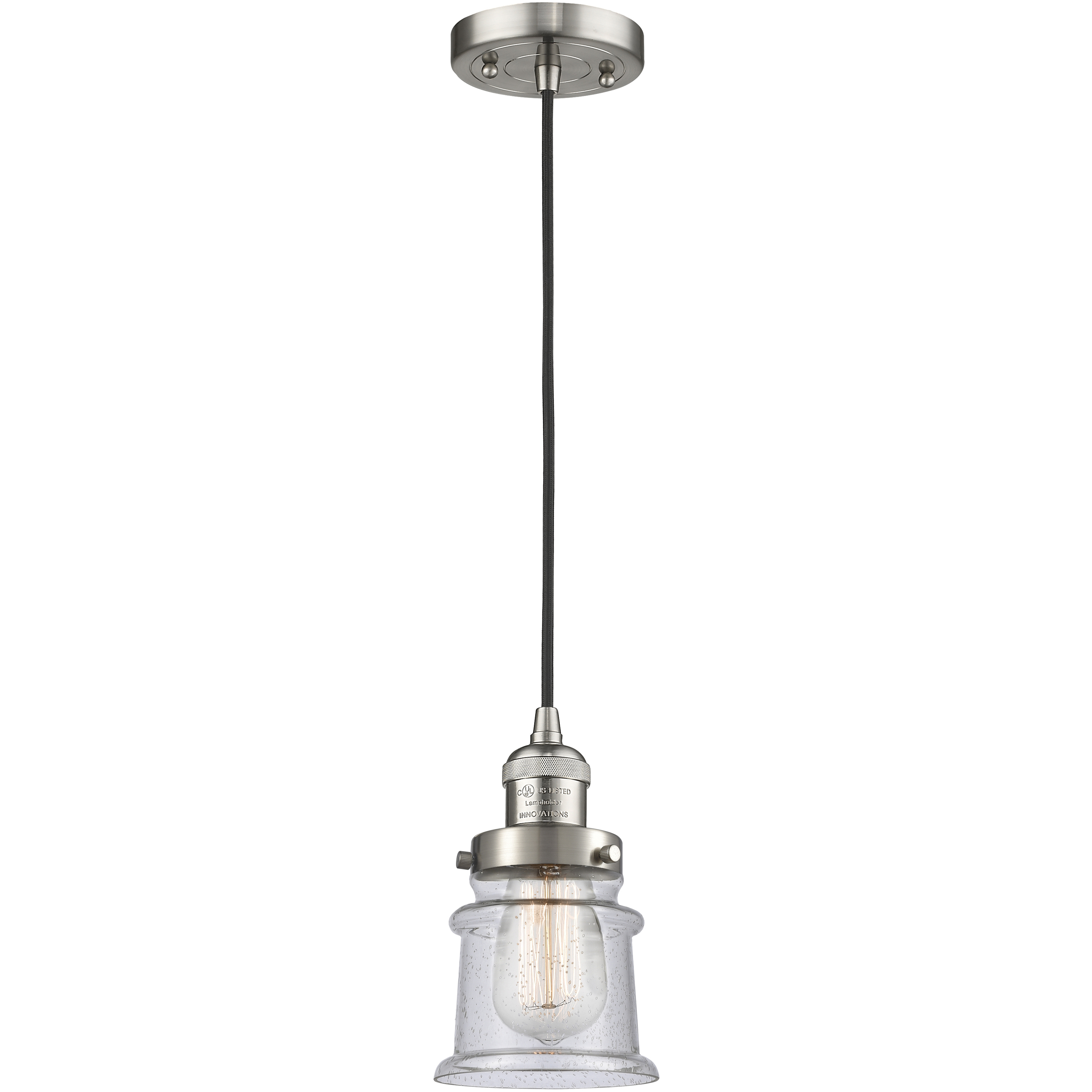 Franklin Restoration Canton 1 Light 6 inch Brushed Satin Nickel Mini Pendant Ceiling Light in Incandescent, Seedy, Franklin Restoration