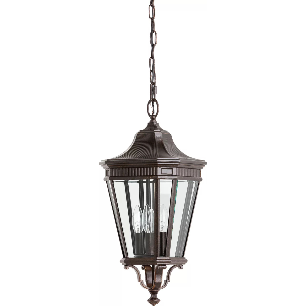 Cotswold Lane 3 Light 9.5 inch Grecian Bronze Outdoor Pendant, Small