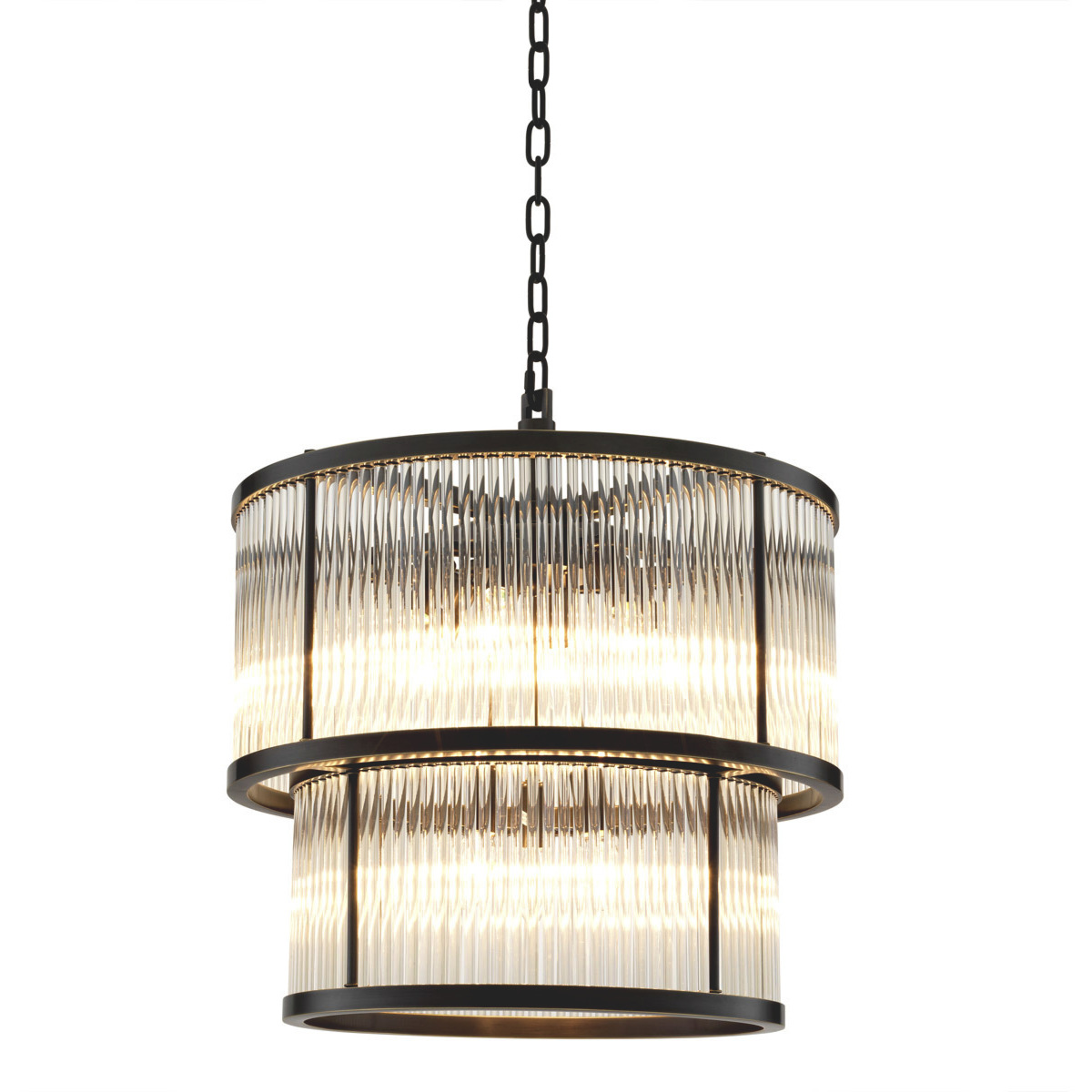 Pasadena 9 Light 21.65 inch Bronze Highlight and Vintage Glass Chandelier Ceiling Light