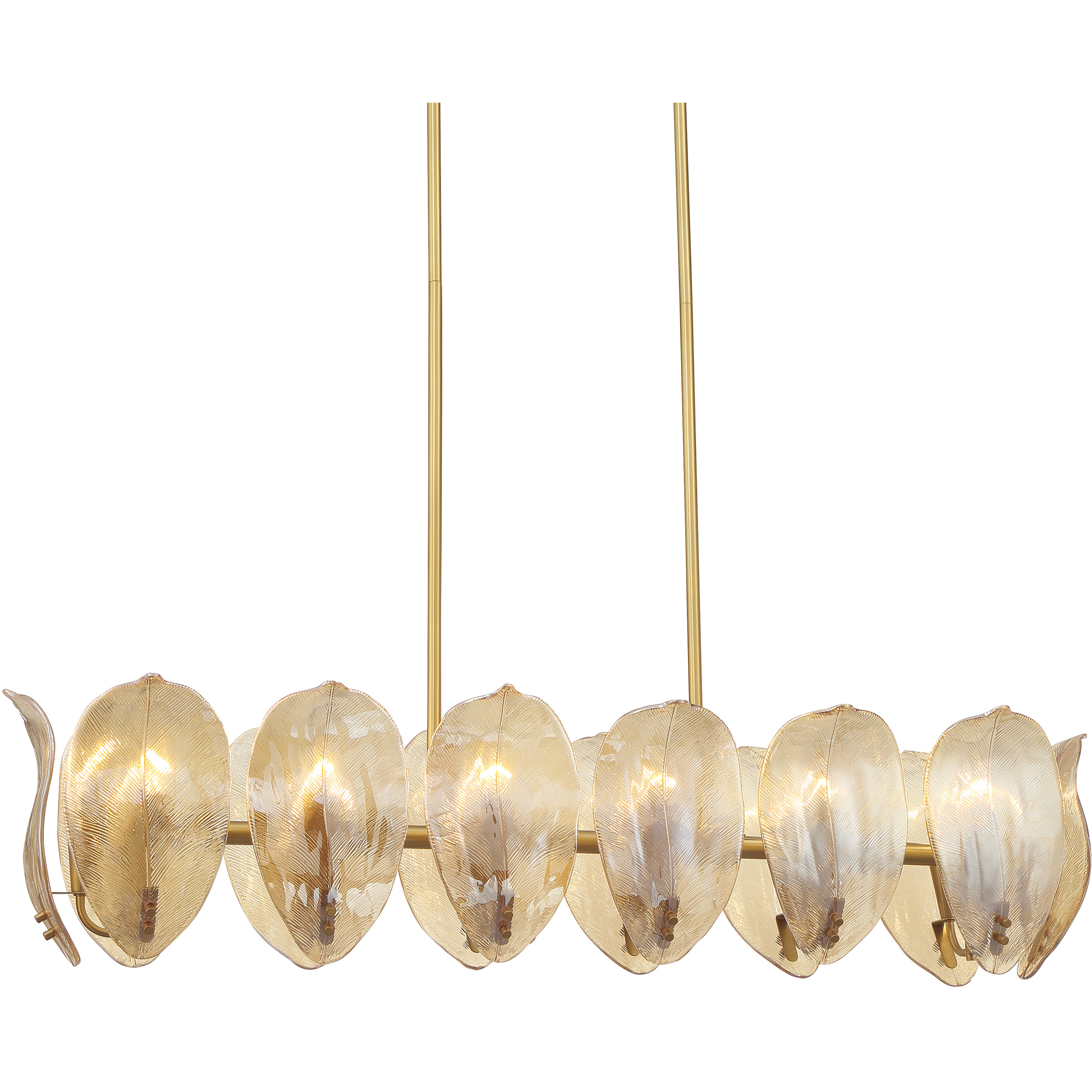 Orchid Island Light Ceiling Light in Amber Handmade Glass