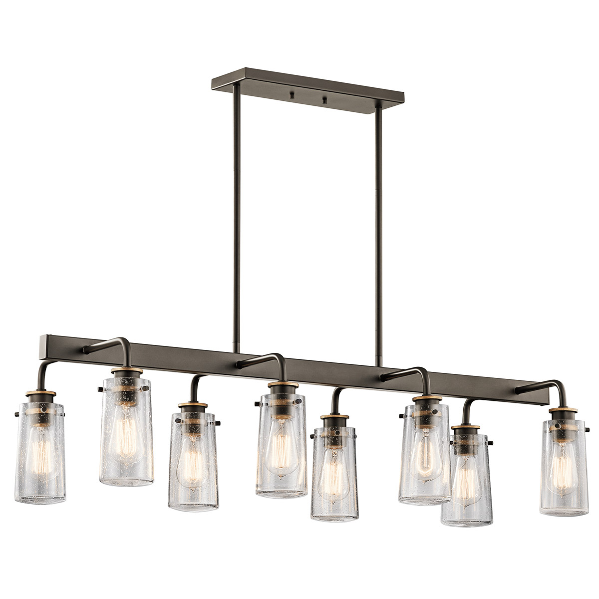 Braelyn 8 Light 15 inch Olde Bronze Chandelier Linear Ceiling Light, Double