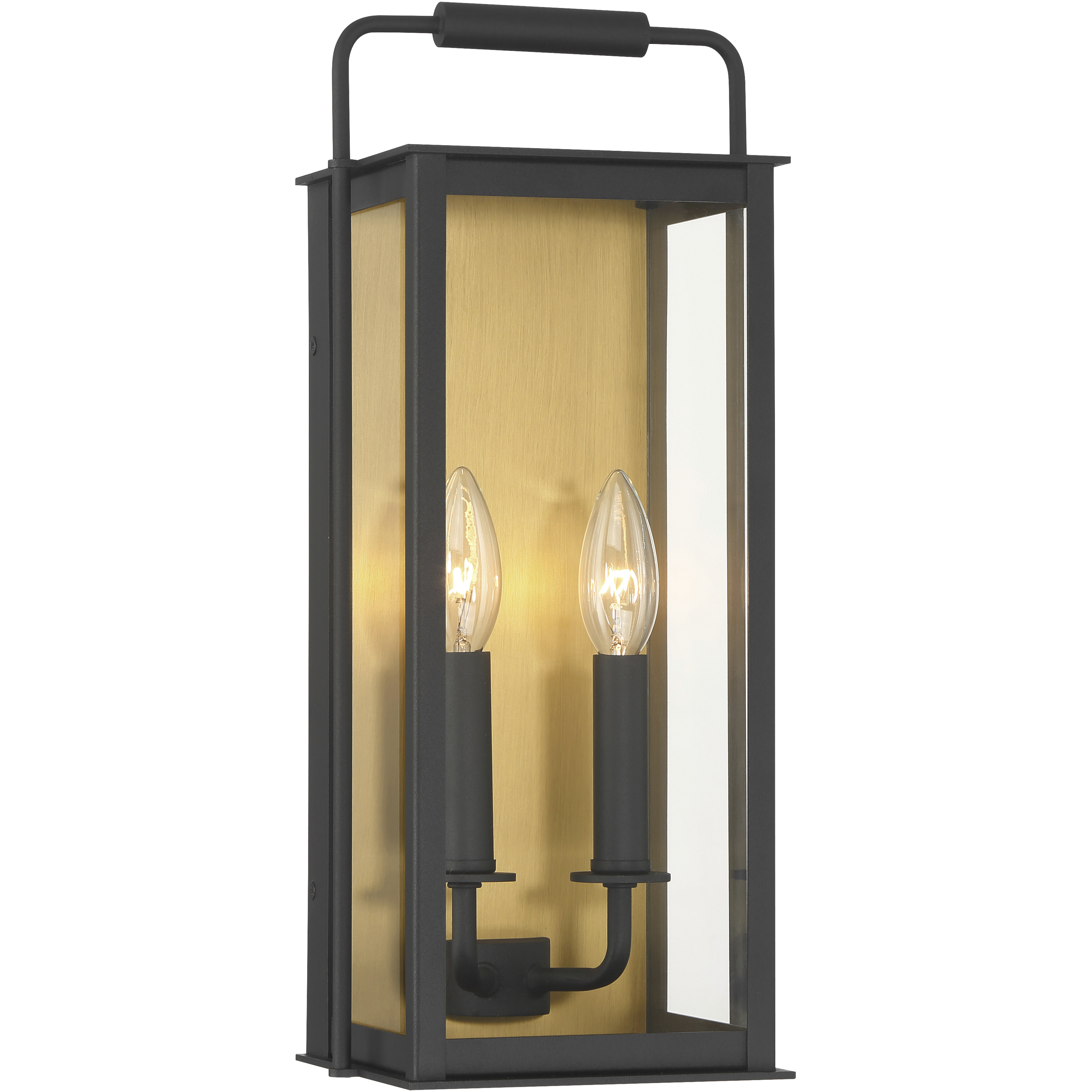 Aberdeen 2 Light 16.5 inch Sand Coal Black and Legacy Brass Outdoor Wall Sconce