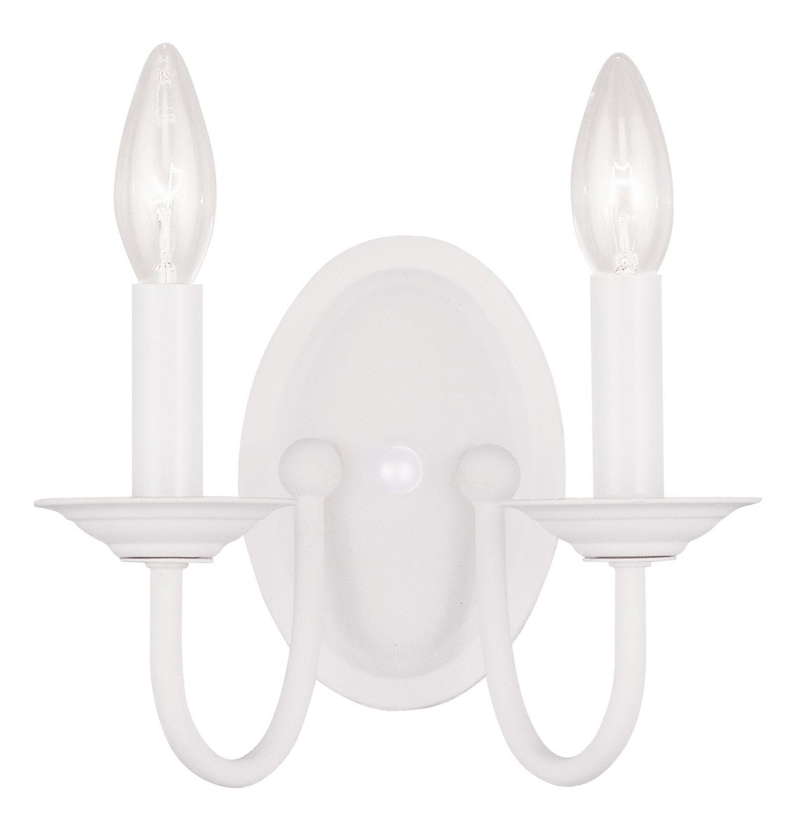 Home Basics 2 Light 10 inch White Wall Sconce Wall Light