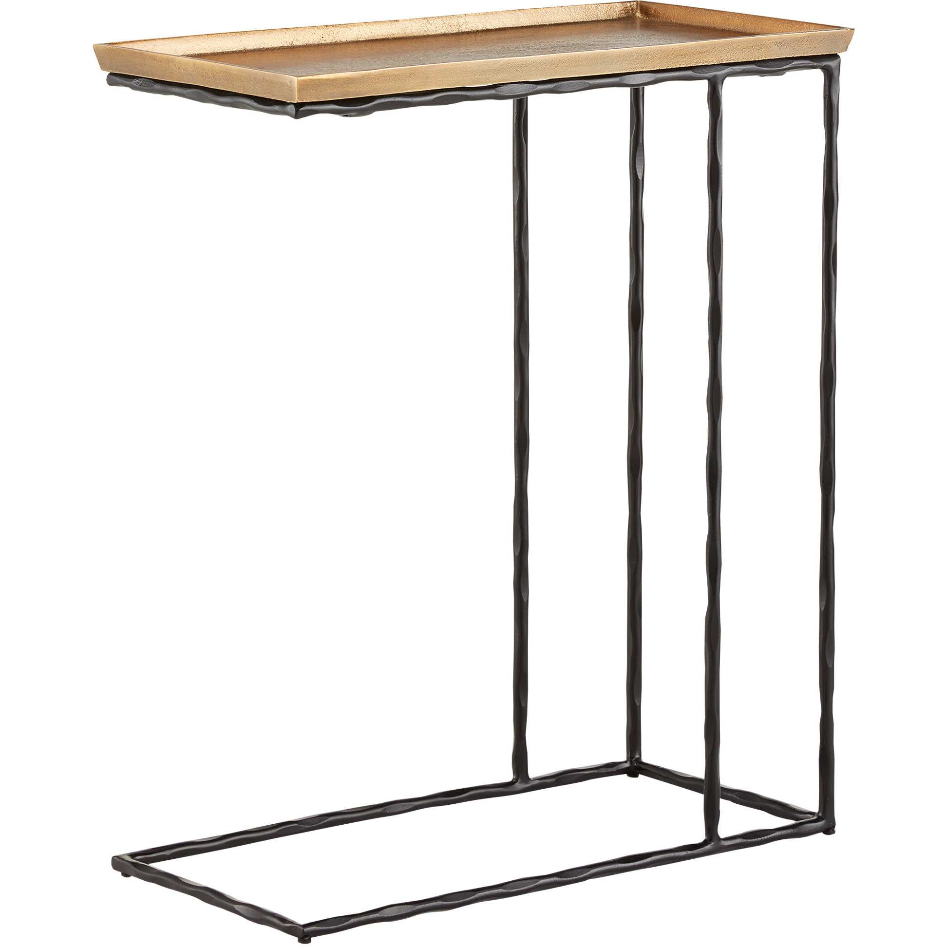 Boyles 24 X 20 inch Antique Brass and Black C Table