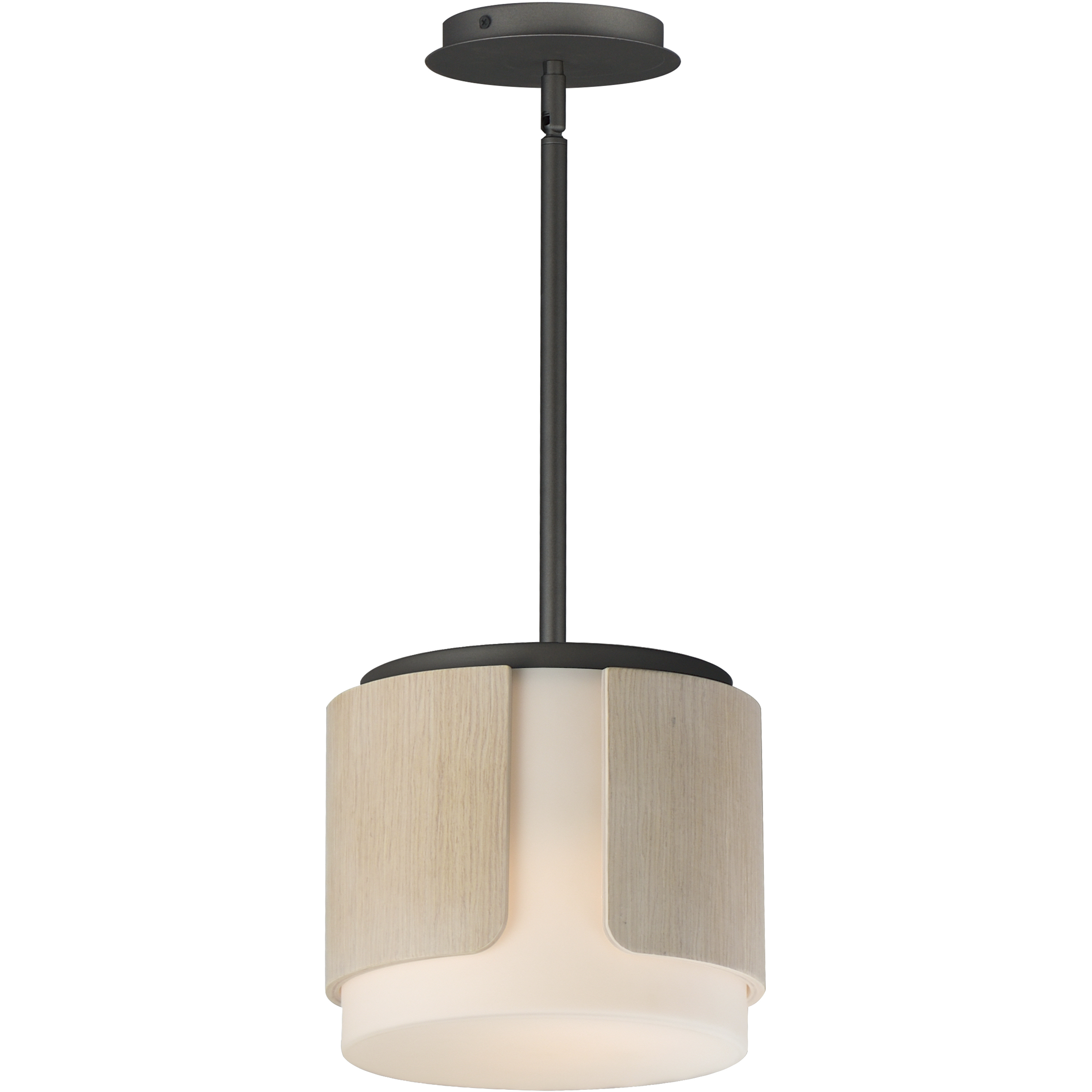 Draughtsman 2 Light 10 inch Natural Wood and Charcoal Flush Mount Ceiling Light
