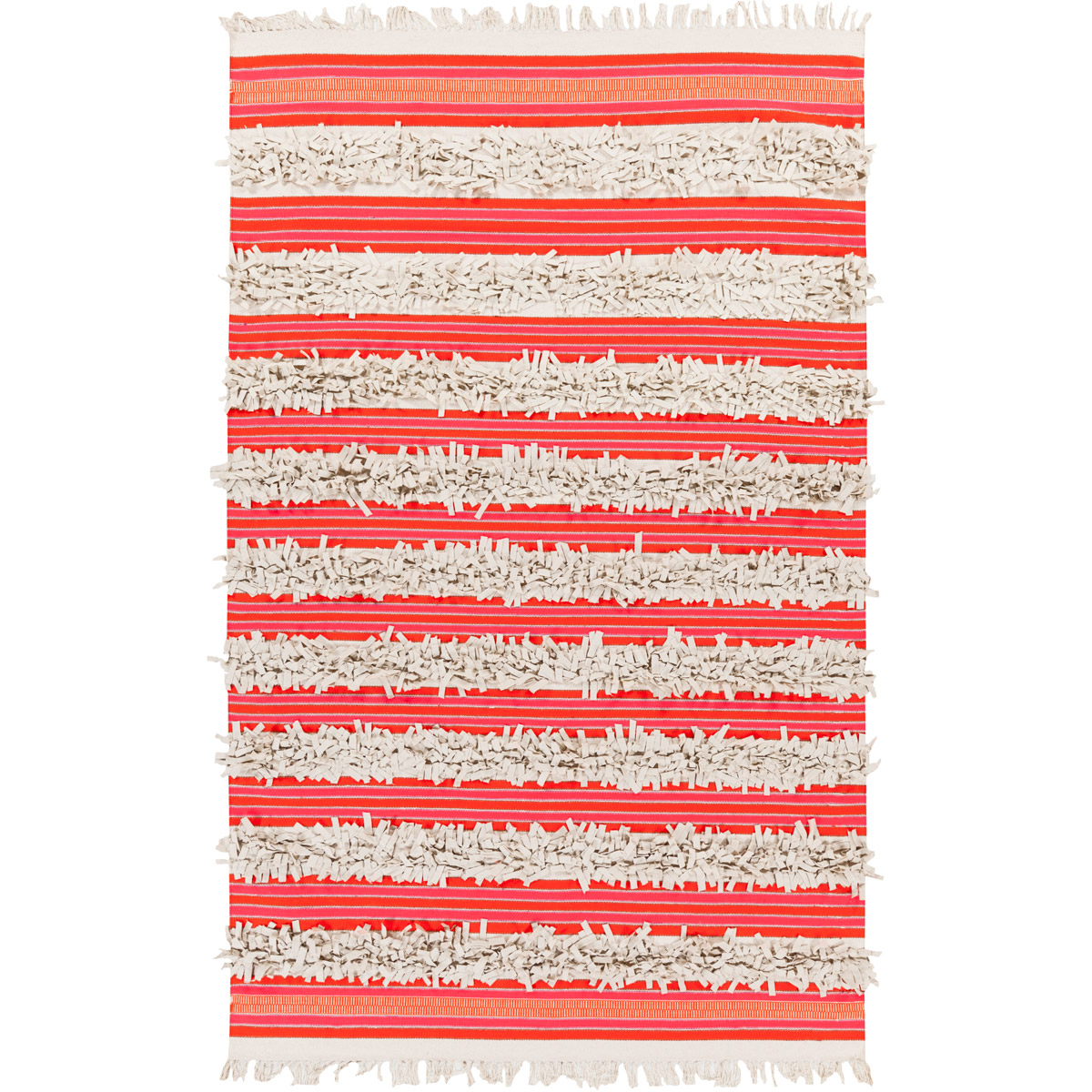 Steps 72 X 48 inch Bright Pink, Rose, Khaki Rug