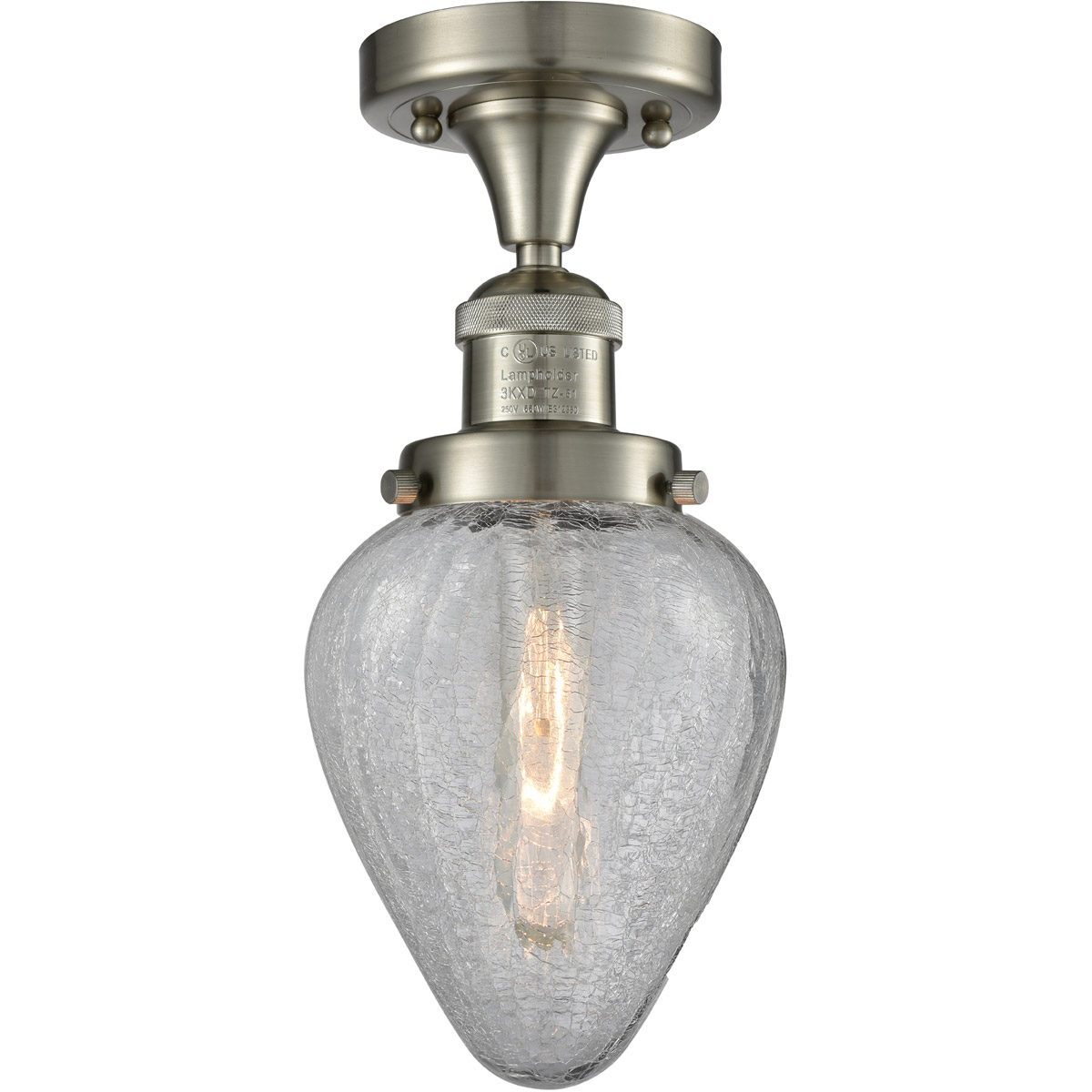 Franklin Restoration Geneseo 1 Light 7 inch Brushed Satin Nickel Semi-Flush Mount Ceiling Light, Franklin Restoration