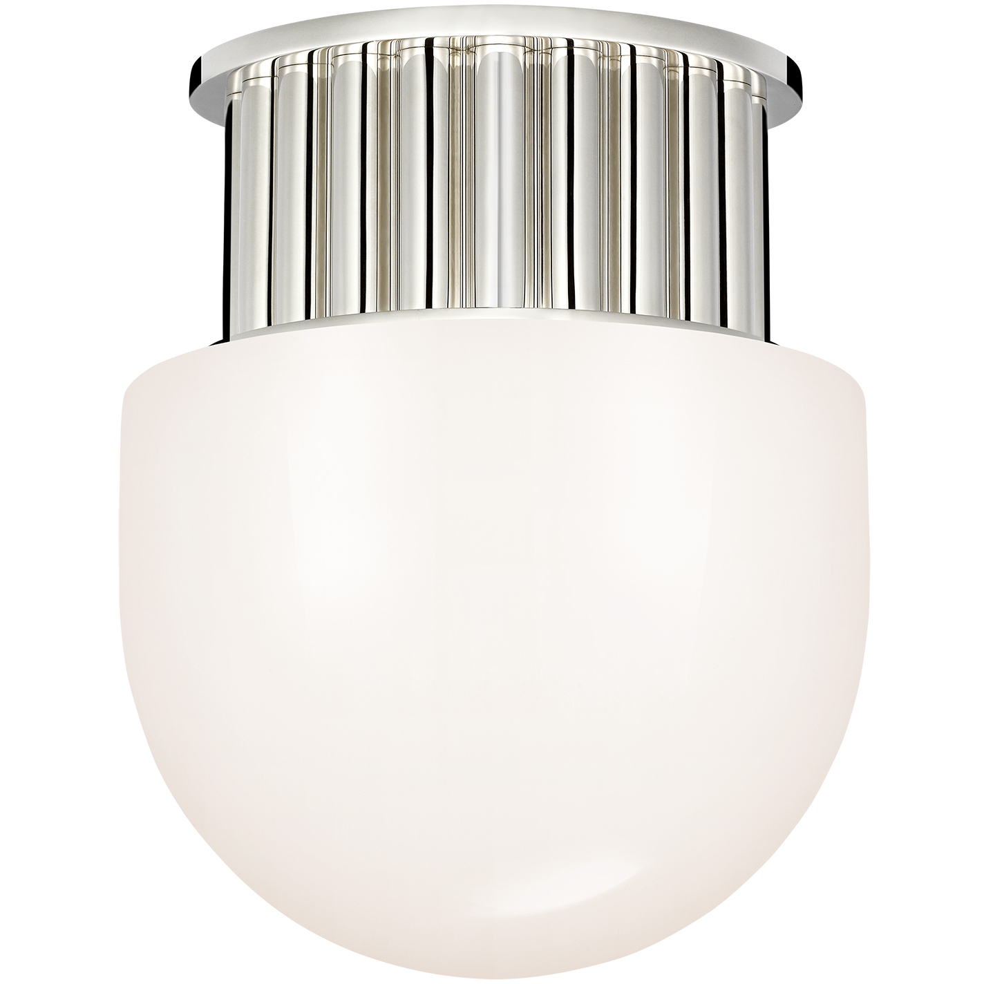 Chapman & Myers Nolan LED 8 inch Polished Nickel Flush Mount Ceiling Light in White Glass