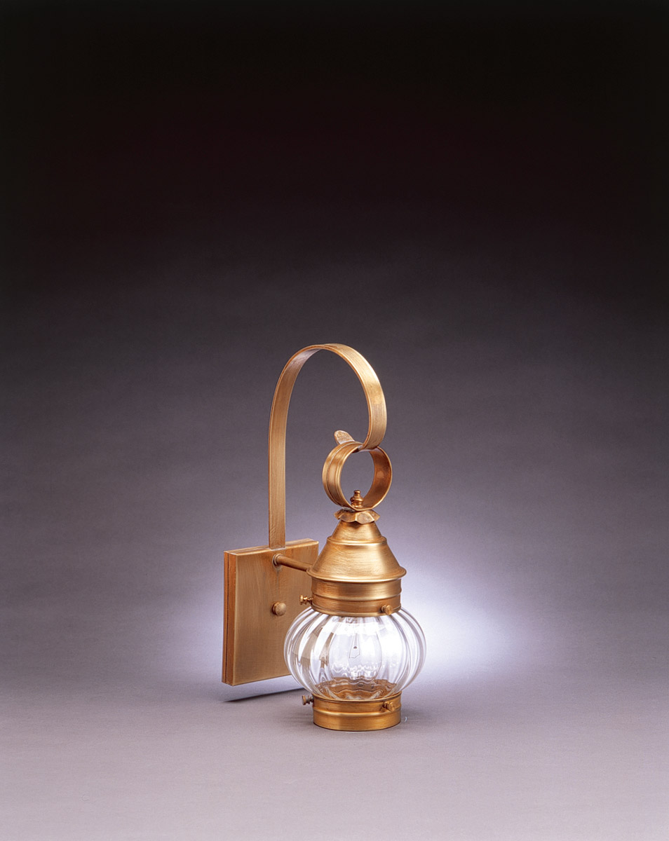 Cageless Onion 1 Light 15 inch Dark Antique Brass Outdoor Wall Light in Clear Seedy Glass