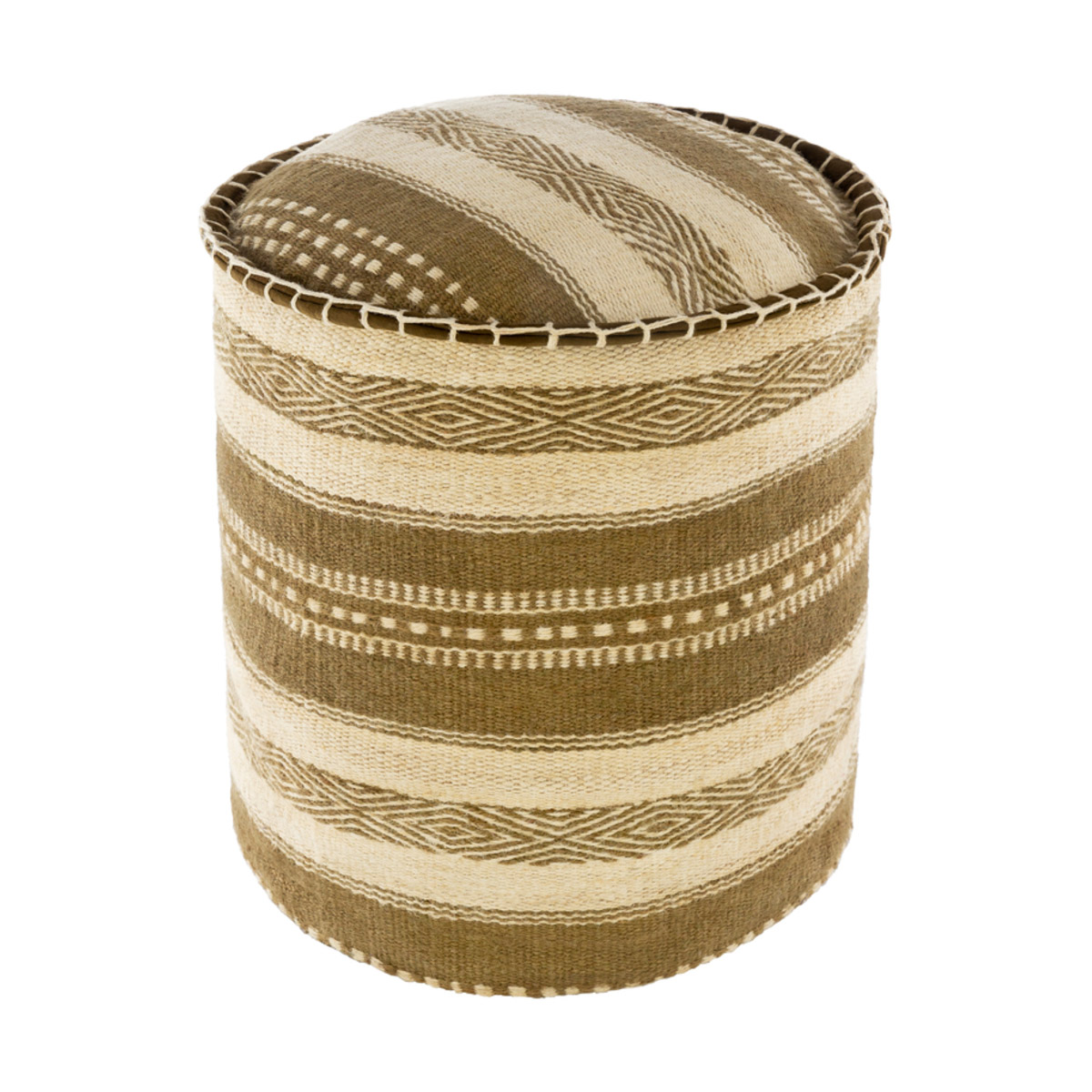 Bindi Olive/Cream Pouf