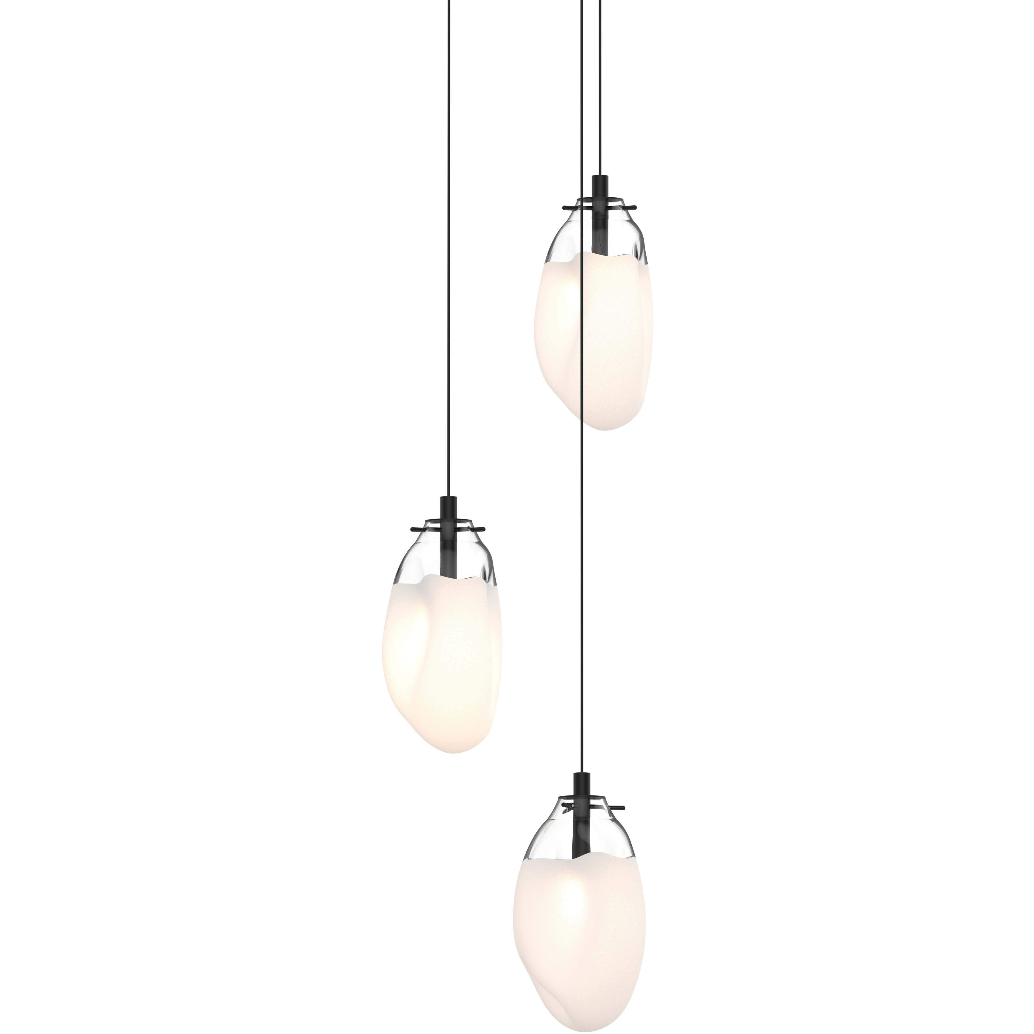 Liquid LED 14 inch Satin Black Pendant Ceiling Light in White Glass