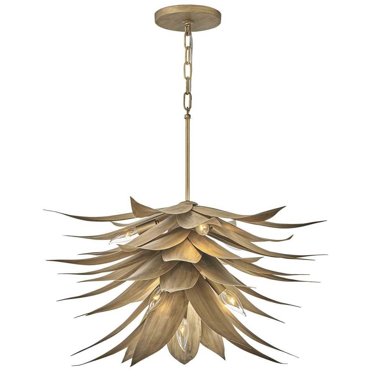 Agave LED 26 inch Burnished Gold Chandelier Ceiling Light