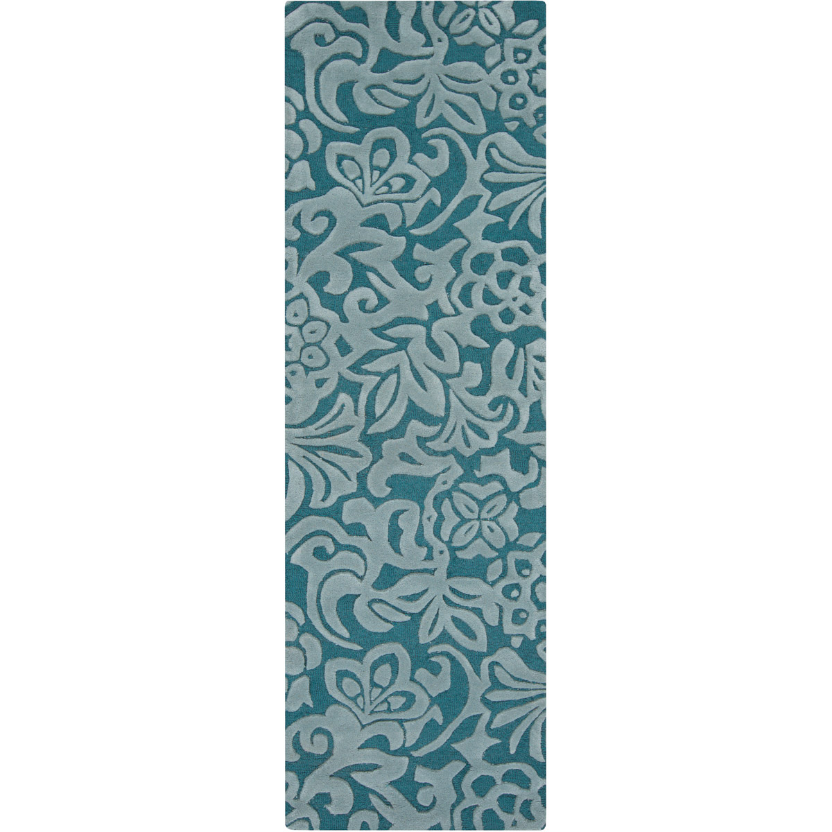 Modern Classics 96 X 30 inch Teal Rug