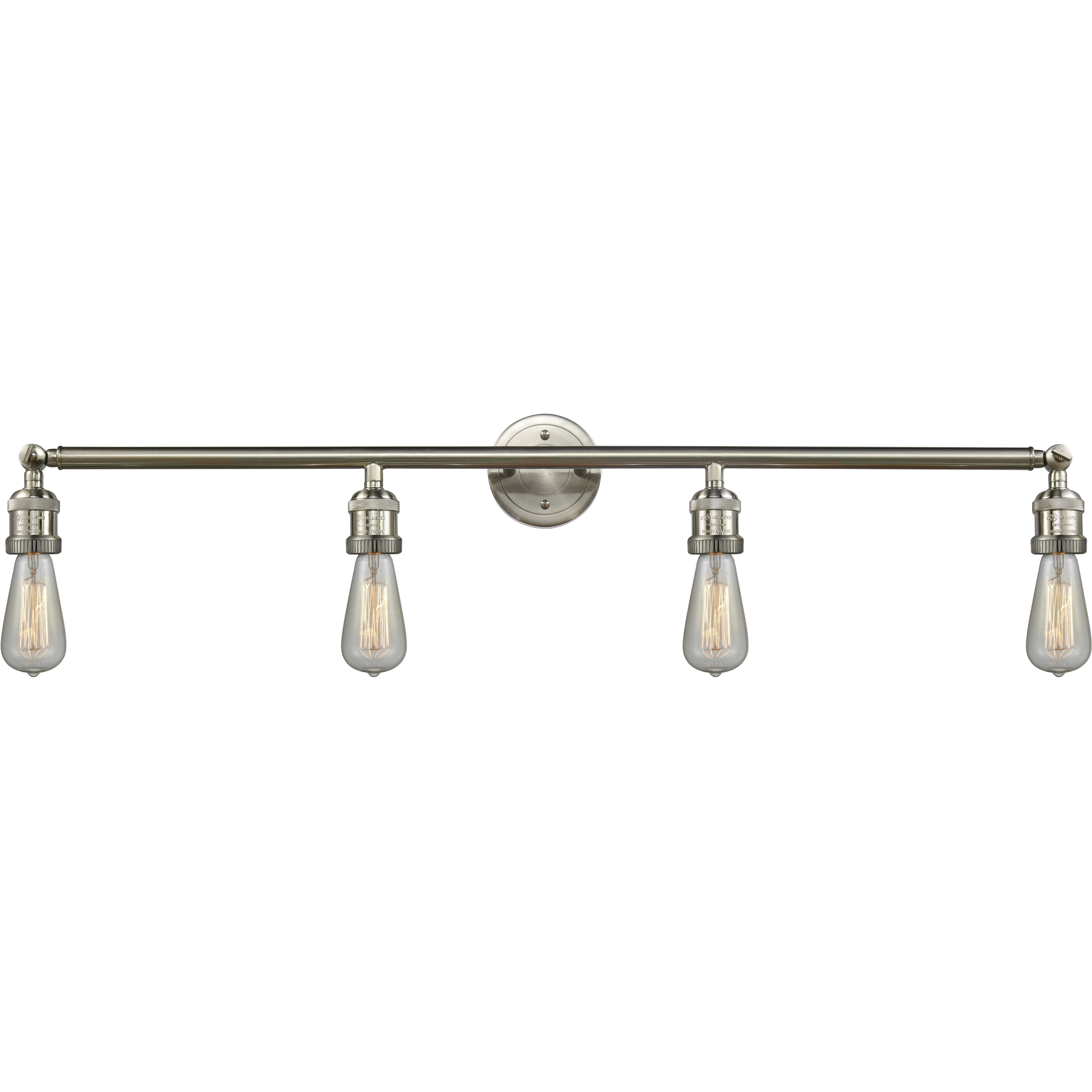 Franklin Restoration Bare Bulb 4 Light 42 inch Brushed Satin Nickel Bath Vanity Light Wall Light