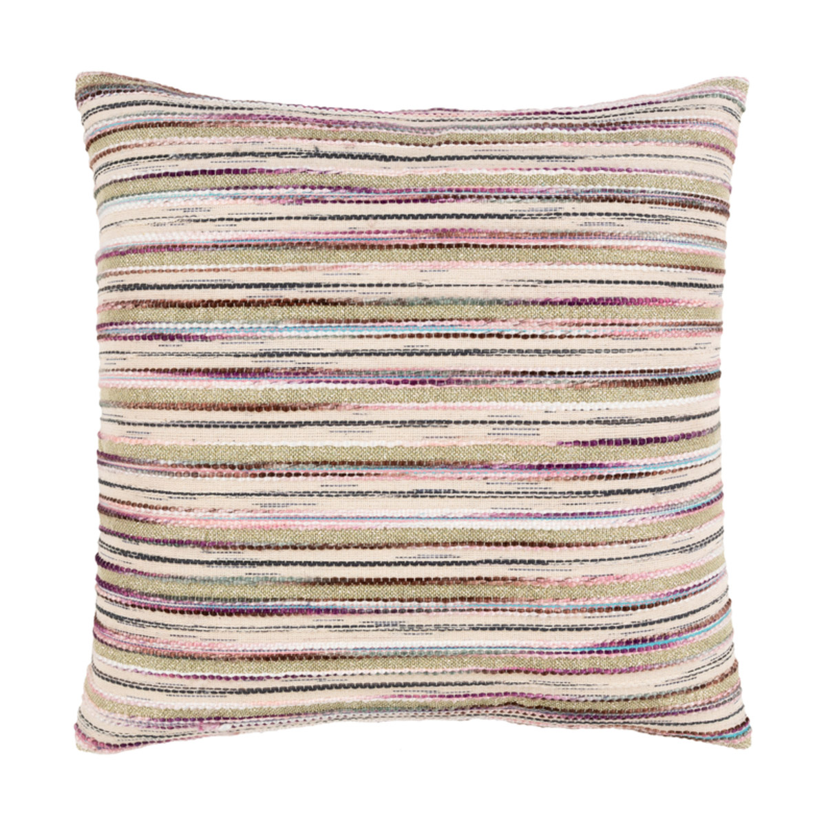 Ibiza 20 X 20 inch Beige/Dark Purple/Lilac/Bright Pink/Dark Green Pillow Cover