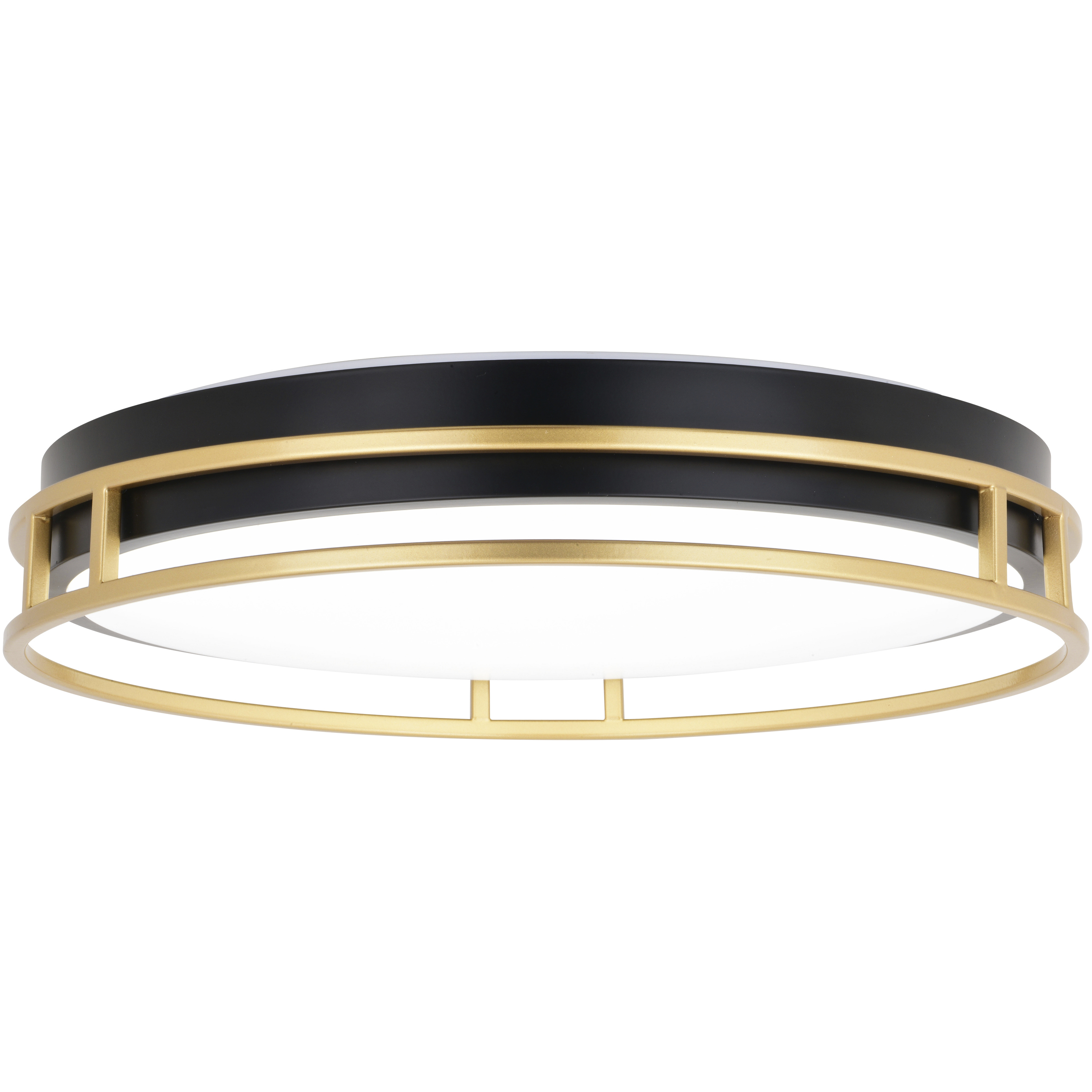 Northgate LED 16 inch Matte Black and Satin Gold Flush Mount Ceiling Light