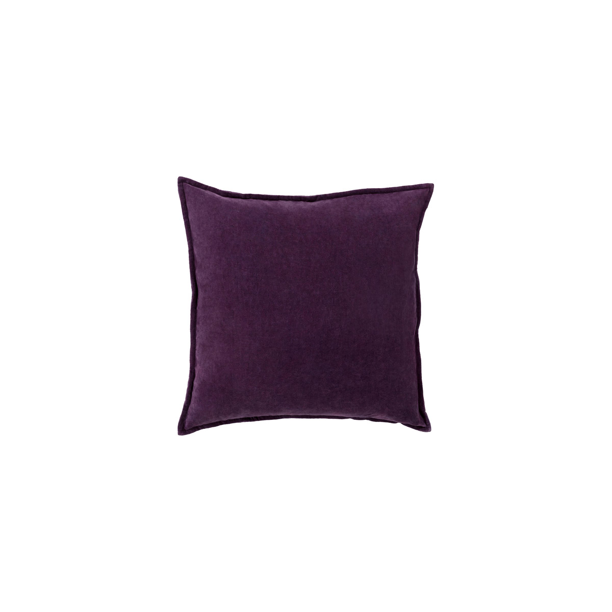 Cotton Velvet 22 X 22 inch Dark Plum Pillow Kit, Square