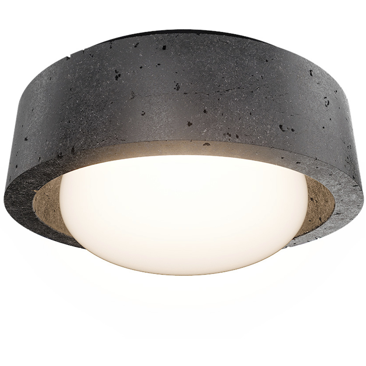 Tane LED 13 inch Basalt Stone and Black Flush Mount Ceiling Light