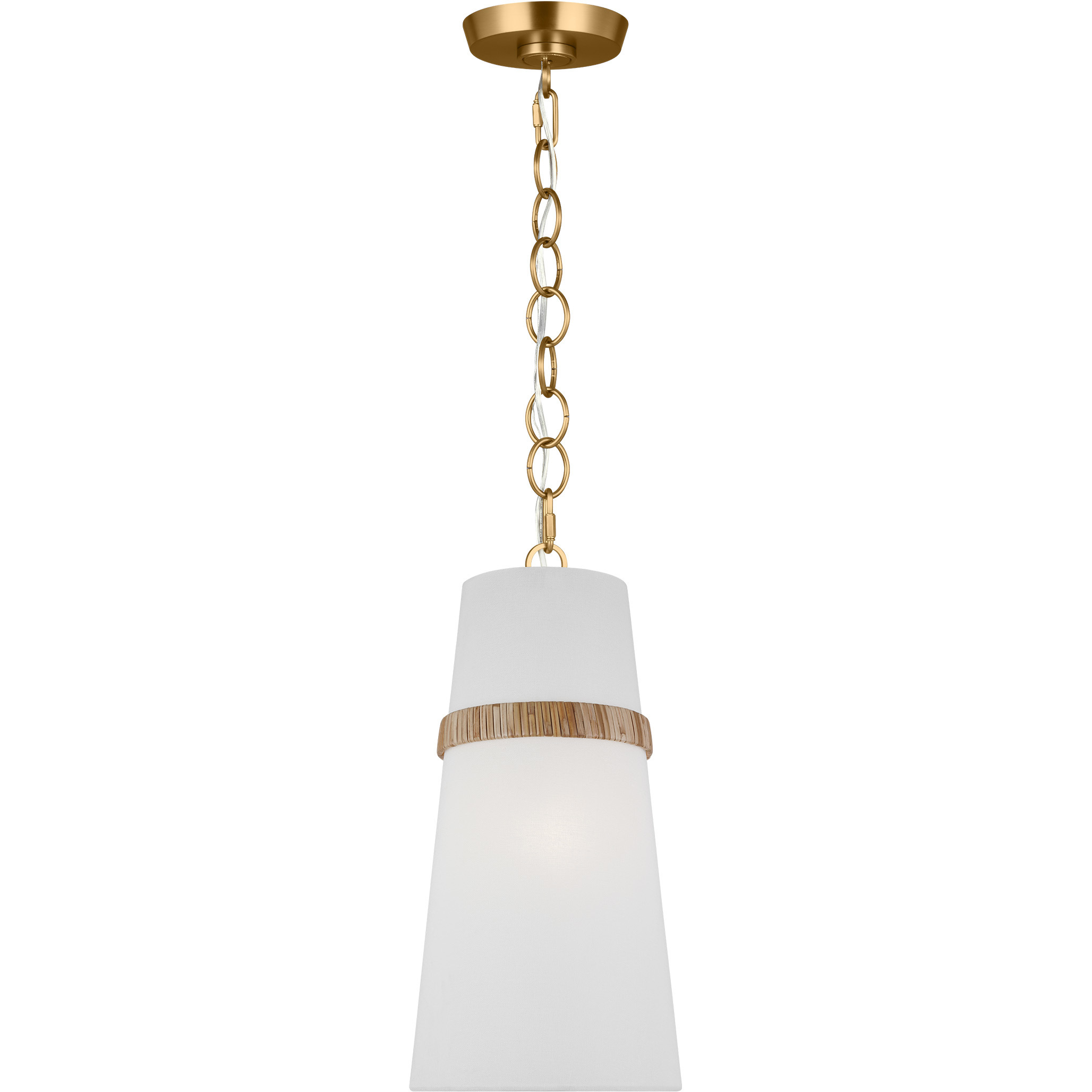 AH by Alexa Hampton Cordtlandt 1 Light 8.13 inch Burnished Brass with Rattan Pendant Ceiling Light