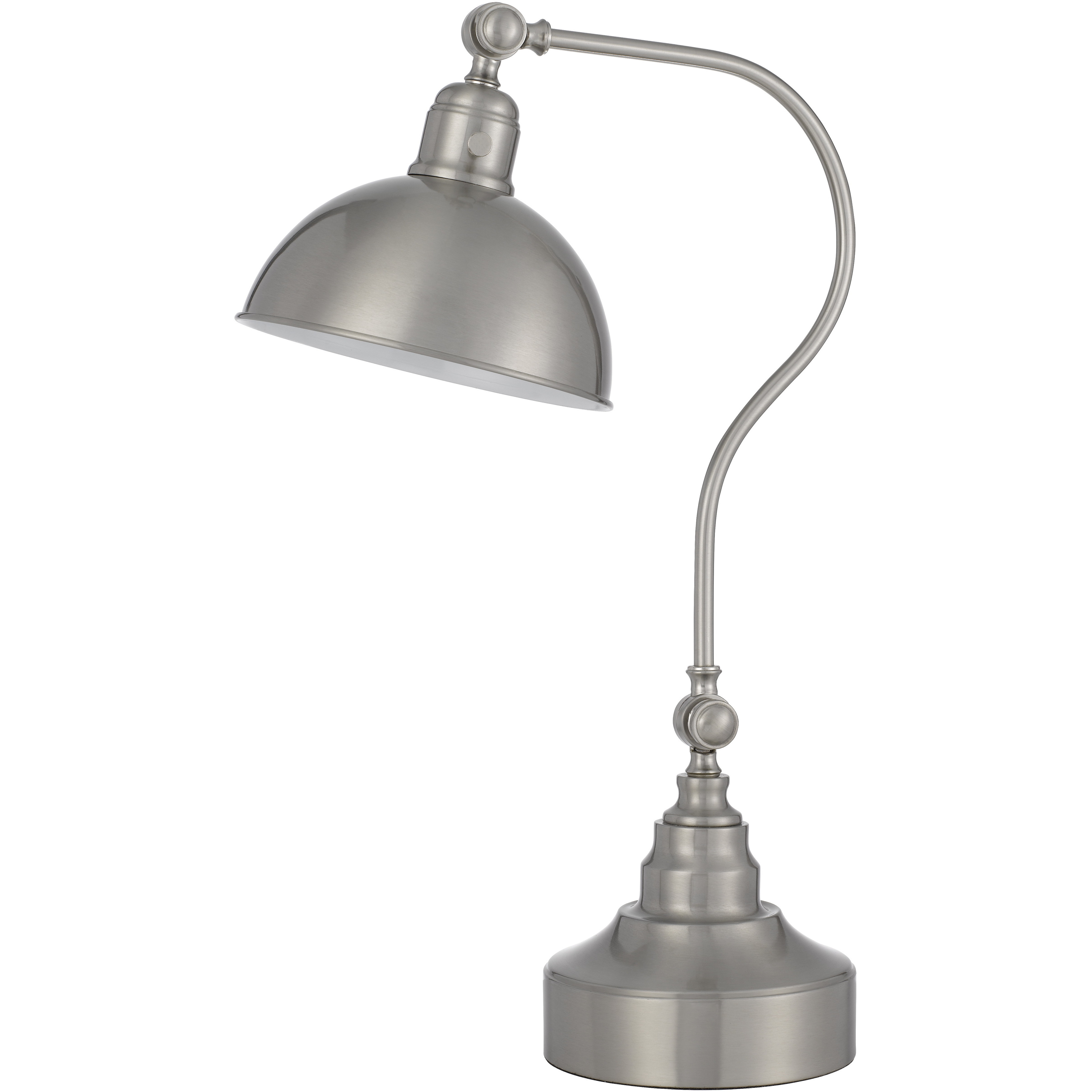 Industrial 25 inch 60.00 watt Brushed Steel Desk Lamp Portable Light