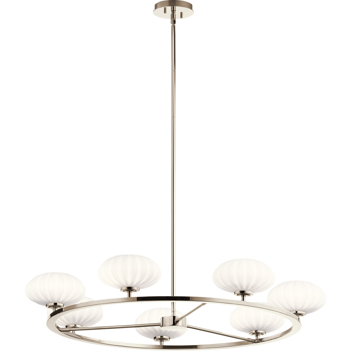 Pim 7 Light 36 inch Polished Nickel Chandelier 1 Tier Large Ceiling Light, 1 Tier Large