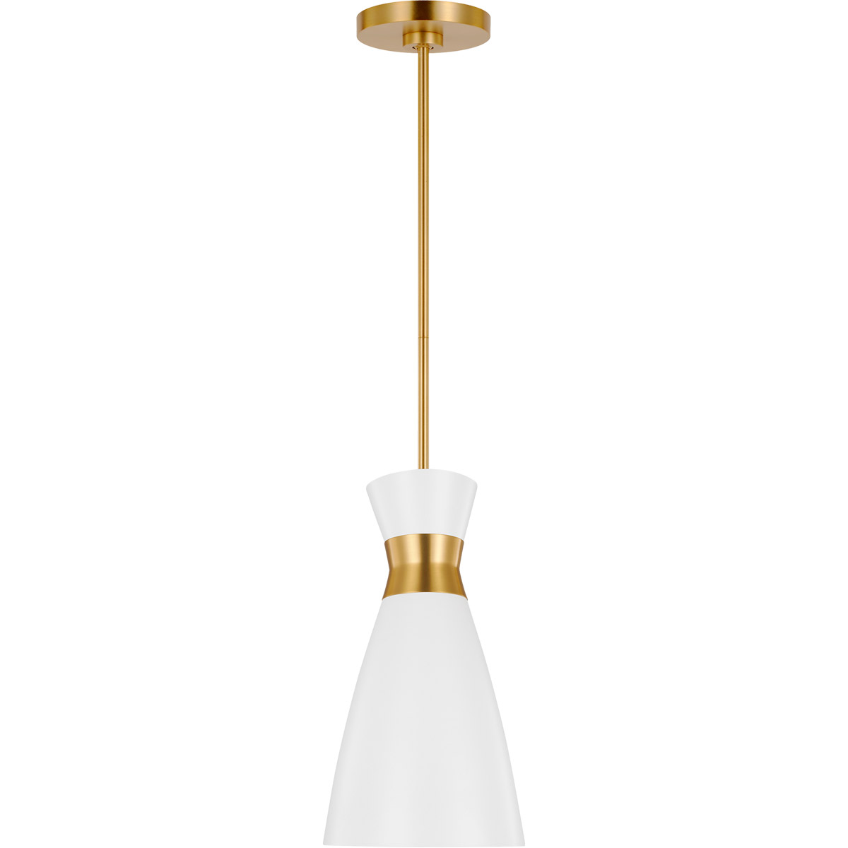 ED Ellen DeGeneres Heath 1 Light 8.13 inch Matte White and Burnished Brass Pendant Ceiling Light in Burnished Brass / Matte White
