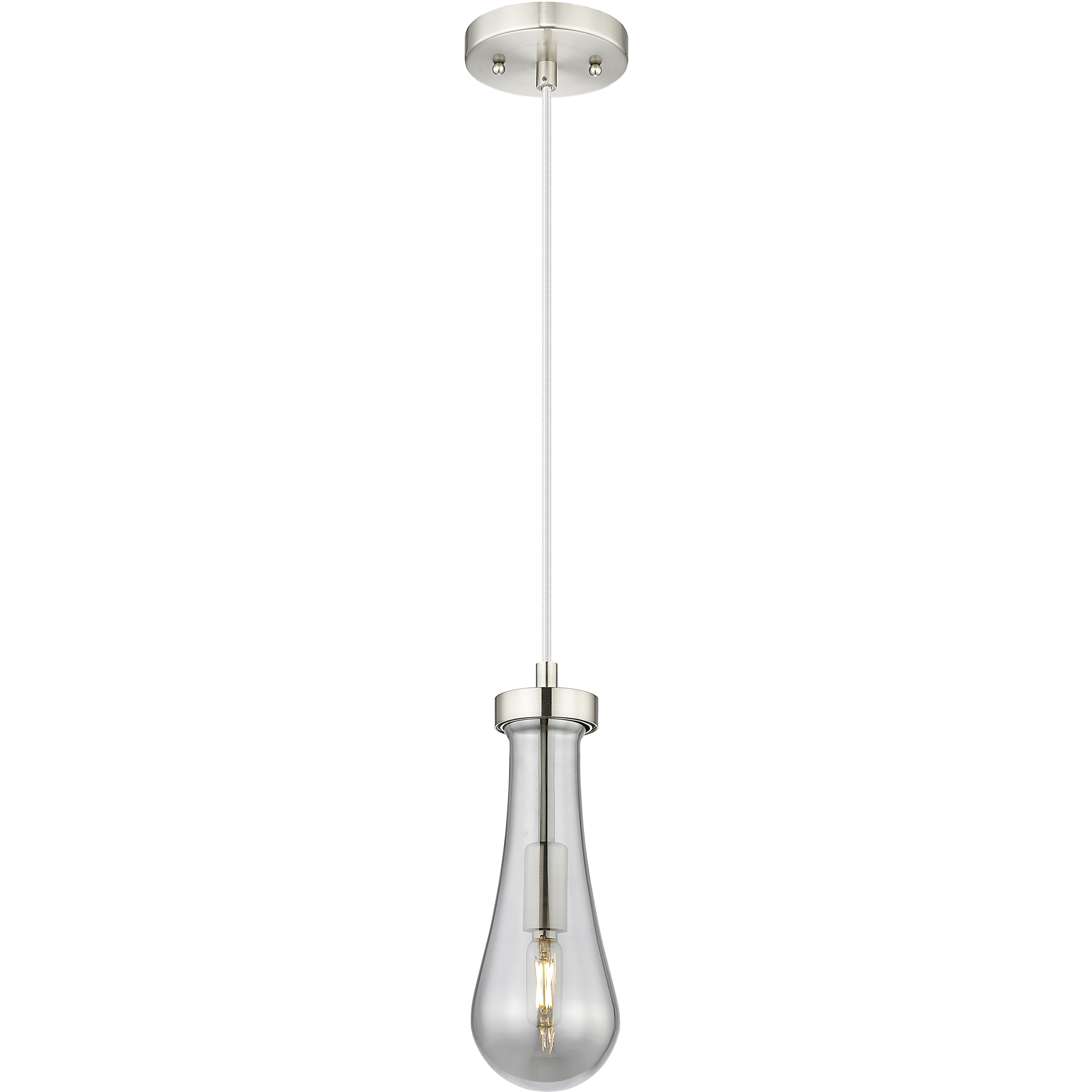 Owego 1 Light 4.75 inch Satin Nickel Pendant Ceiling Light in Light Smoke Glass