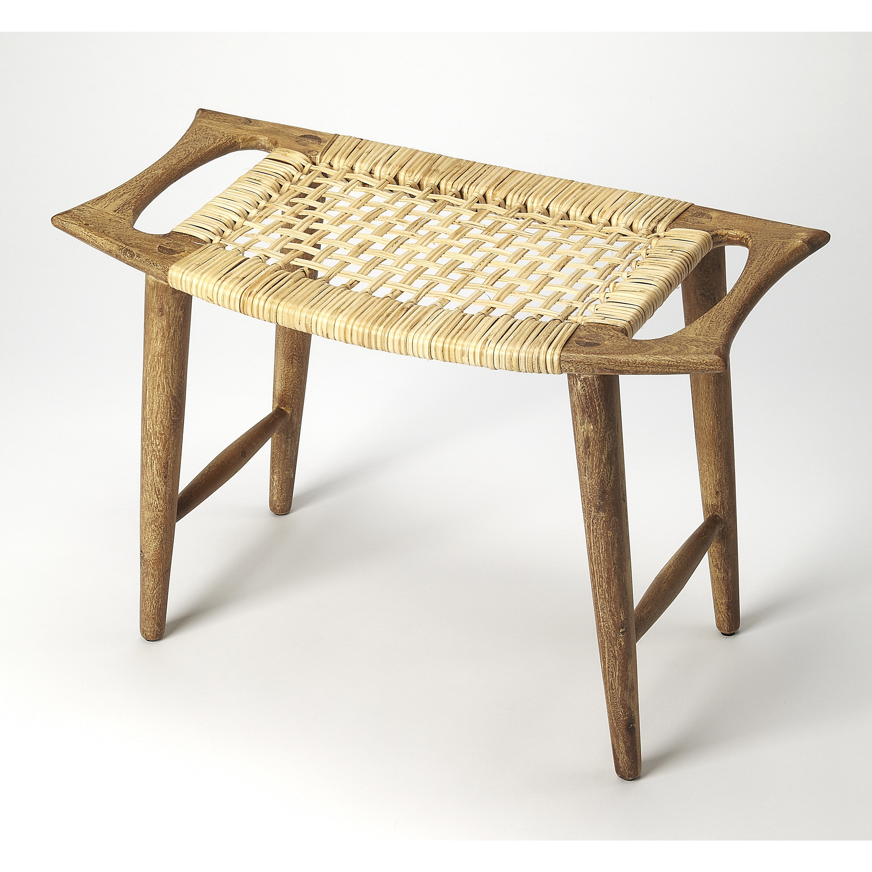 Butler Loft Tristan Natural Wood & Rattan Natural Mango Bench